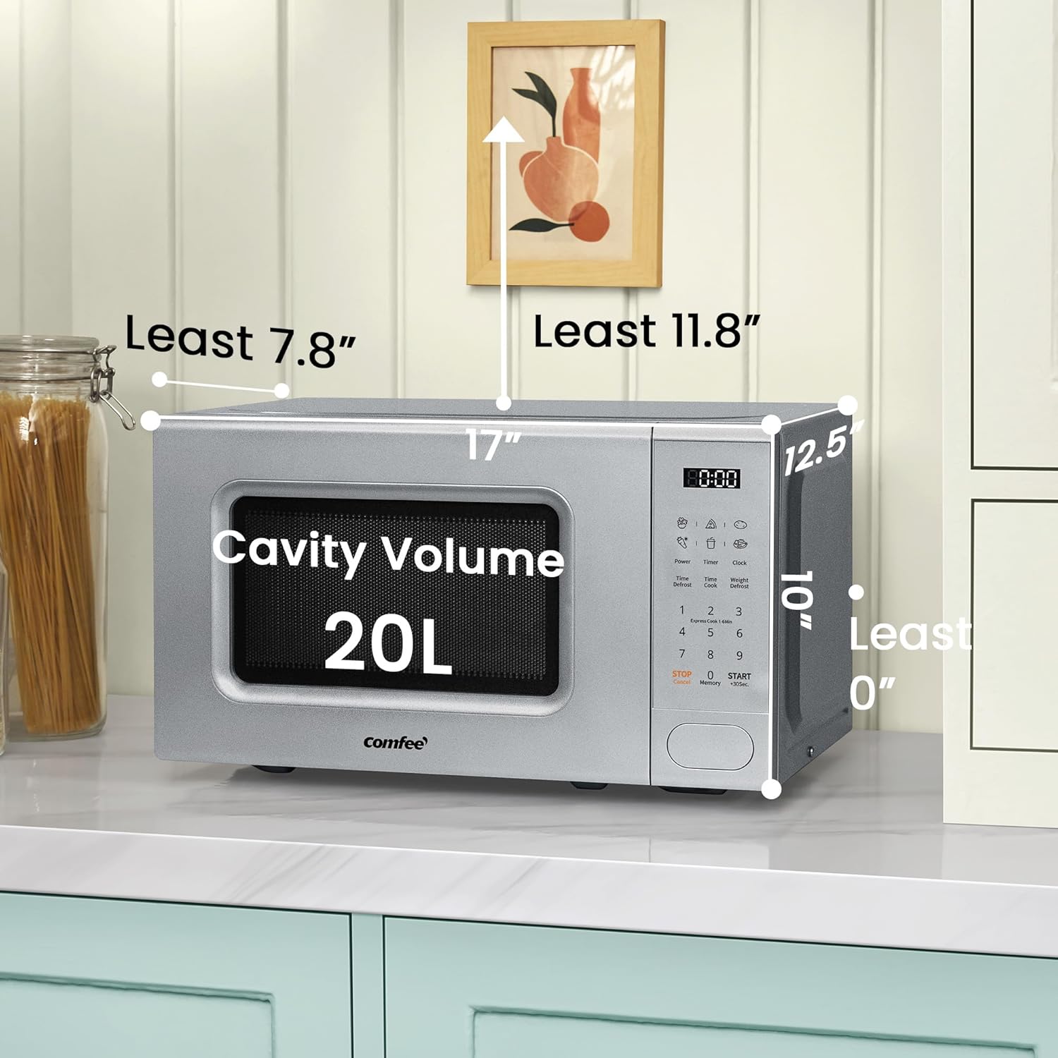 Comfee' Forno a Microonde Digitale 700W 20L, Grigio - immagine 8