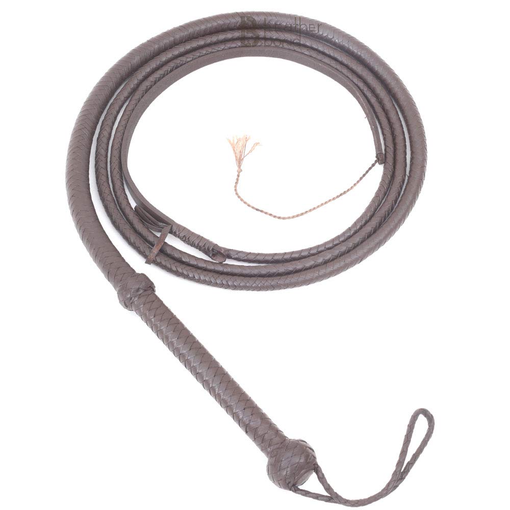 LB'S WHIP Frustino Equitazione Vera Pelle Bovina 2,3m