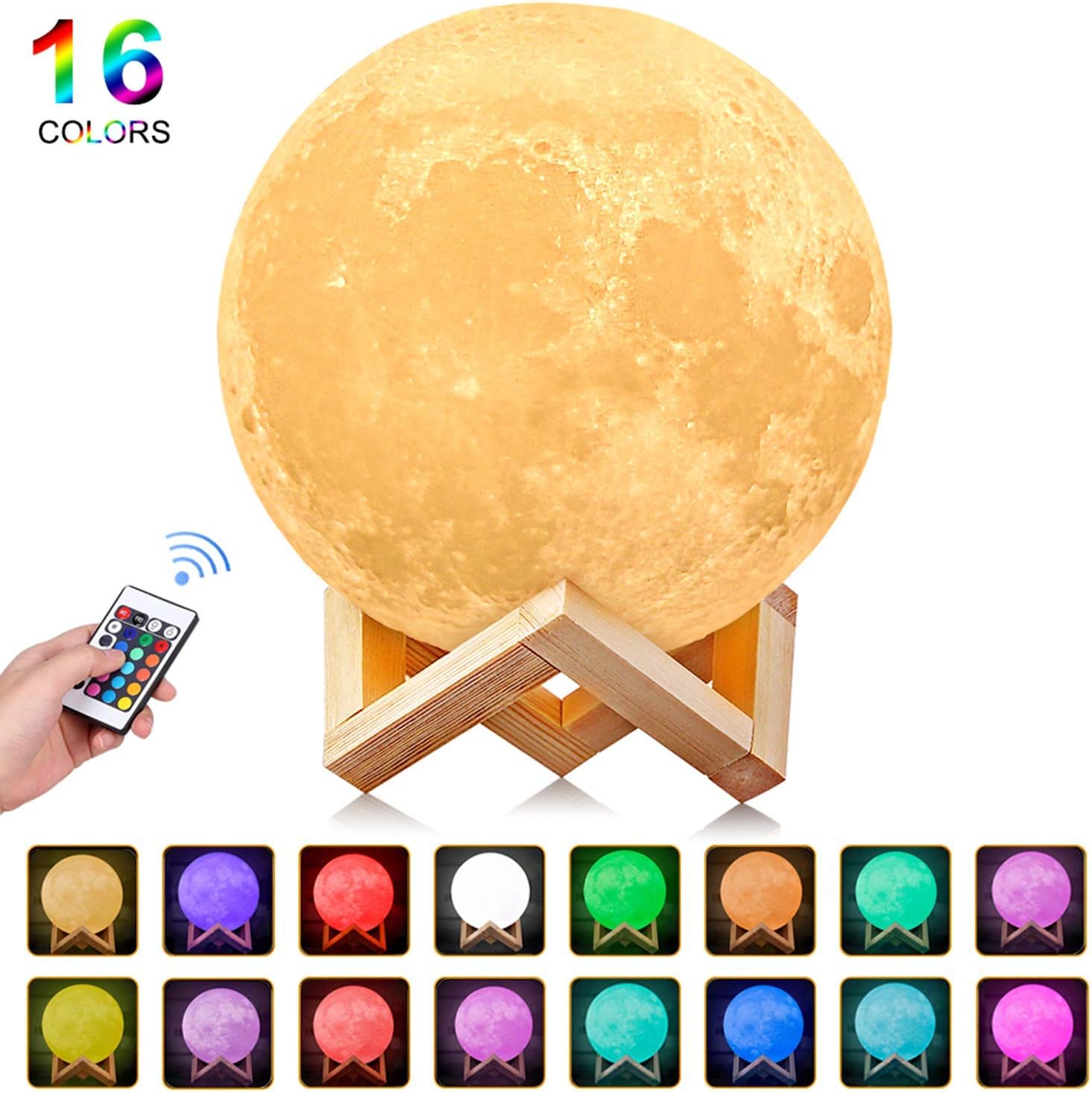 Uten Lampada Luna LED 3D con Telecomando e Sensore Touch - immagine 2