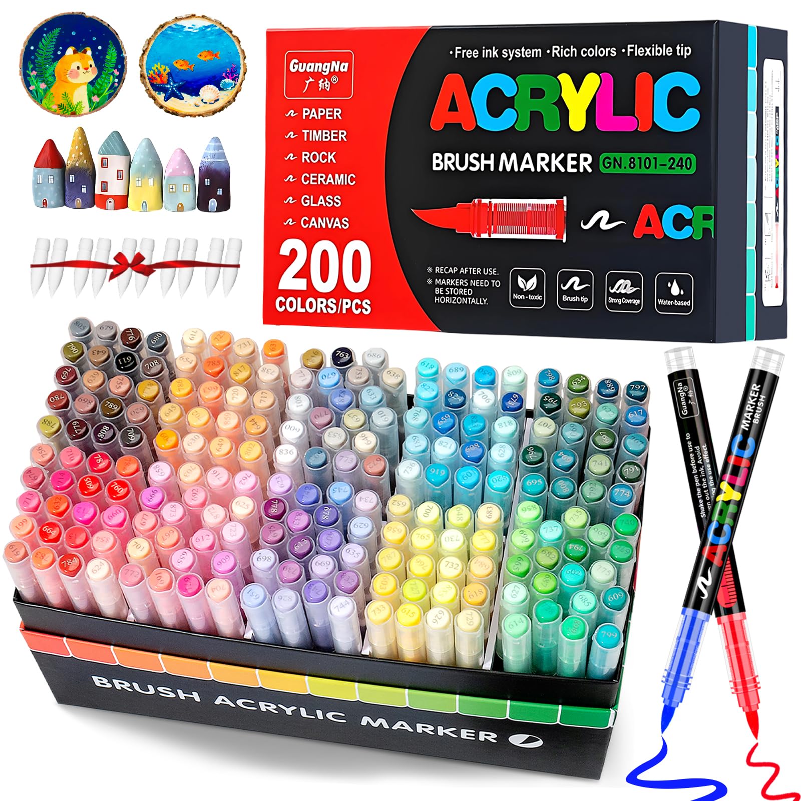 Vakki Pennarelli Acrilici 200 Colori per Dipingere