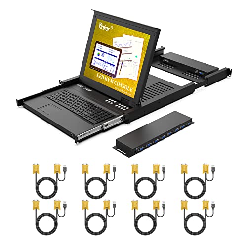 Console KVM LCD 17" 8 Porte VGA Rackmount 1U 19"