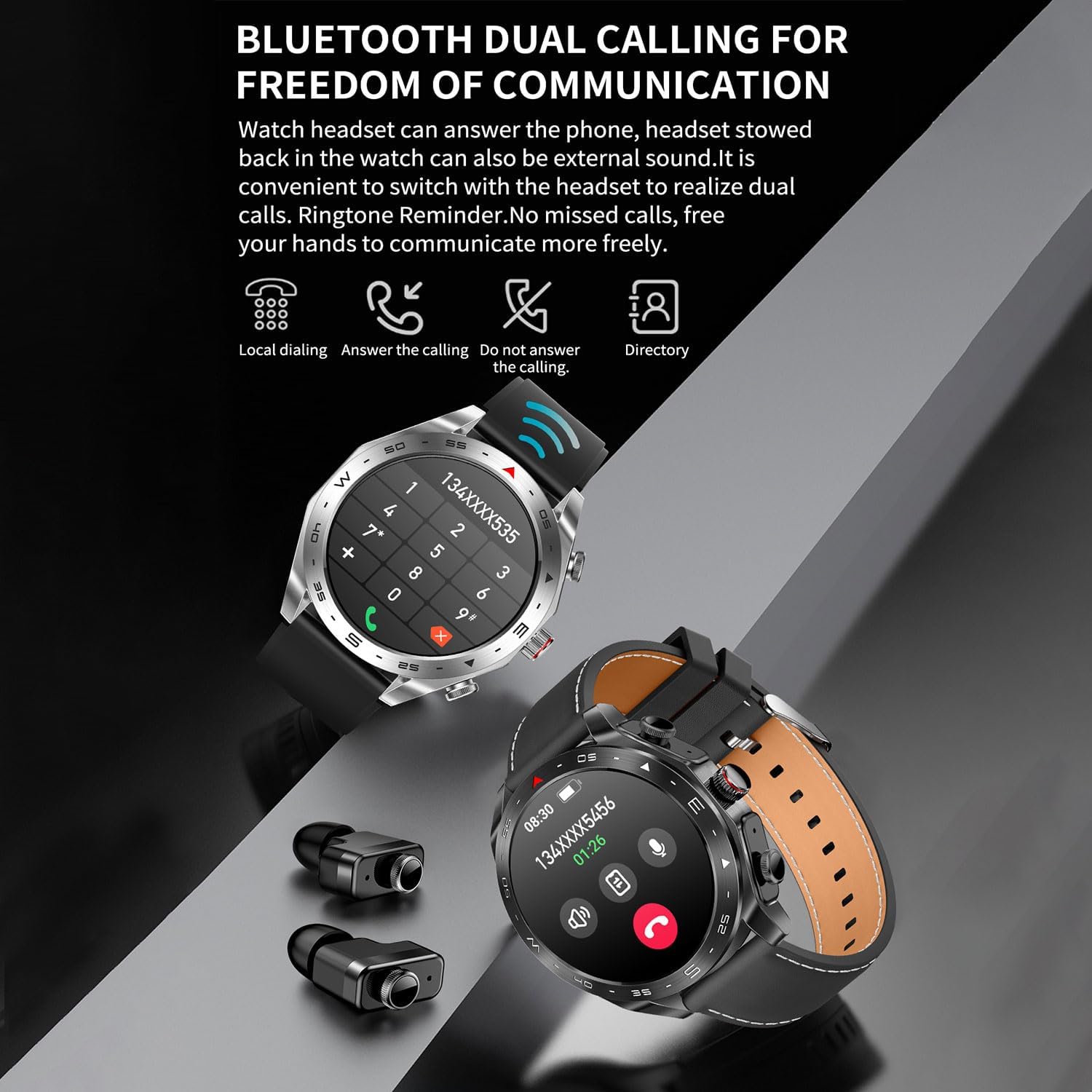 Hipipooo Smartwatch T95 2 in 1 con Auricolari Bluetooth - immagine 3