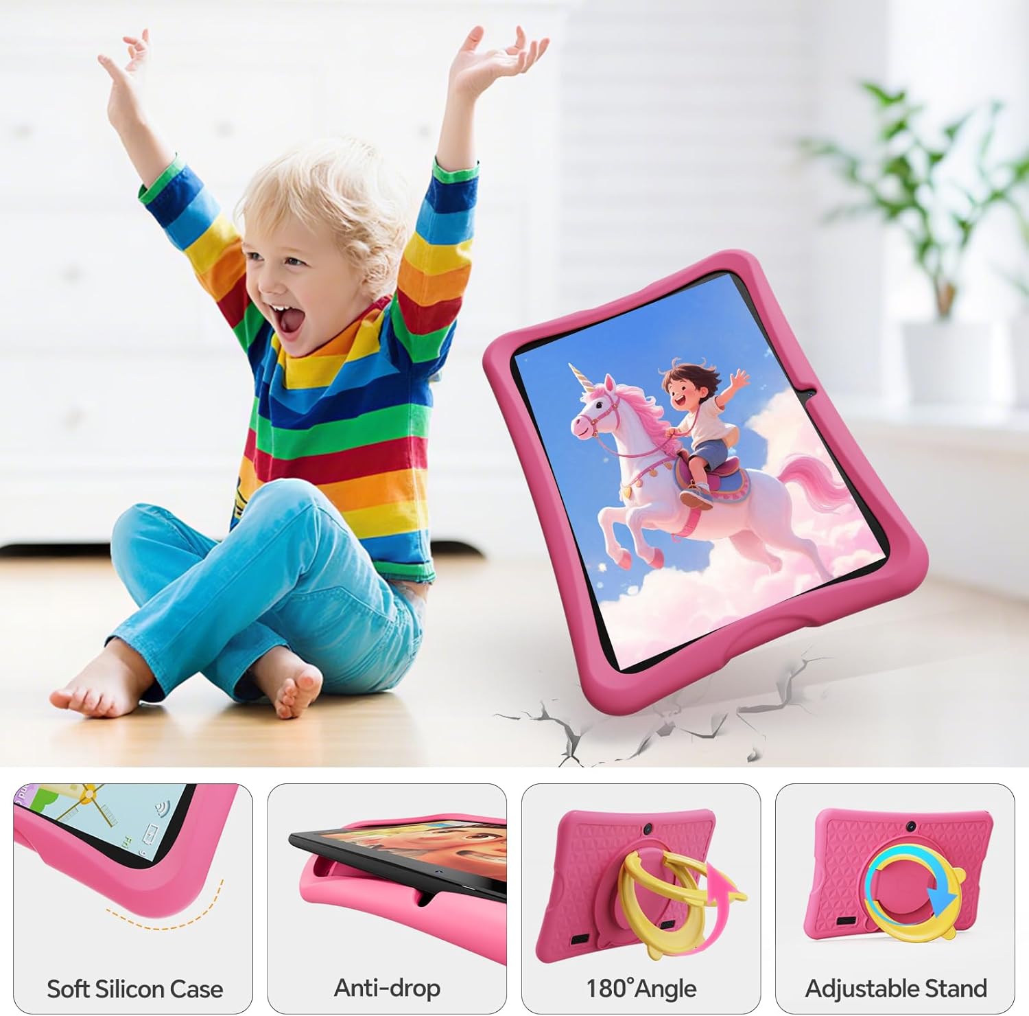 Digiland Tablet 10.1 Pollici per Bambini, Rosa - immagine 4