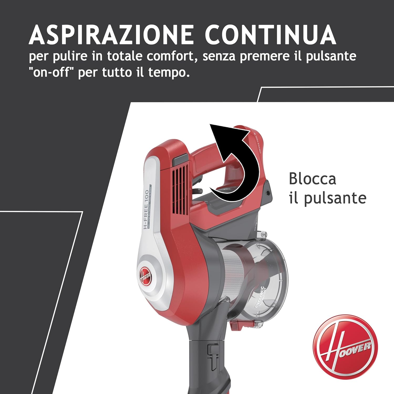 Hoover H-FREE 100 HF122RH 011 Scopa Elettrica Senza Fili - immagine 5