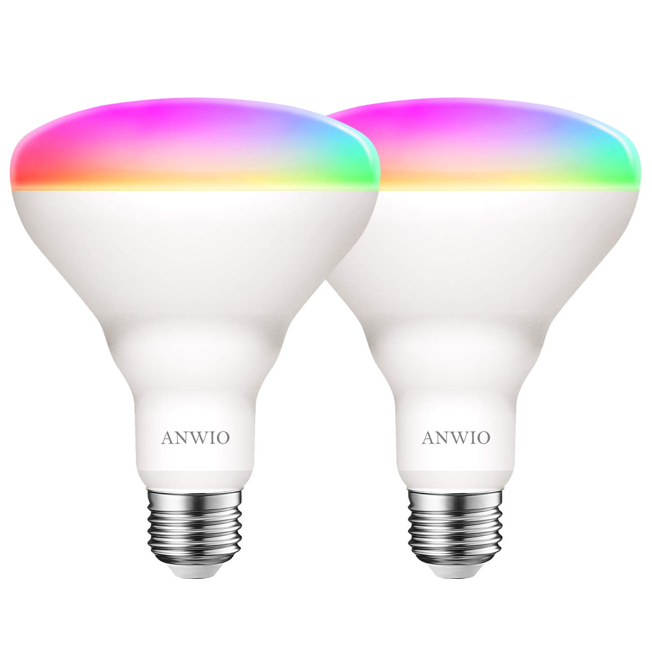 ANWIO Lampadina Alexa, Lampadina Smart, 8.5W Equivalenti a 60W, 806Lm,Lampada Smart Wifi E27 con Telecomando Compatibile con Alexa, Echo and Google Assistant, RGB Intelligente Dimmerabile,2 Pcs