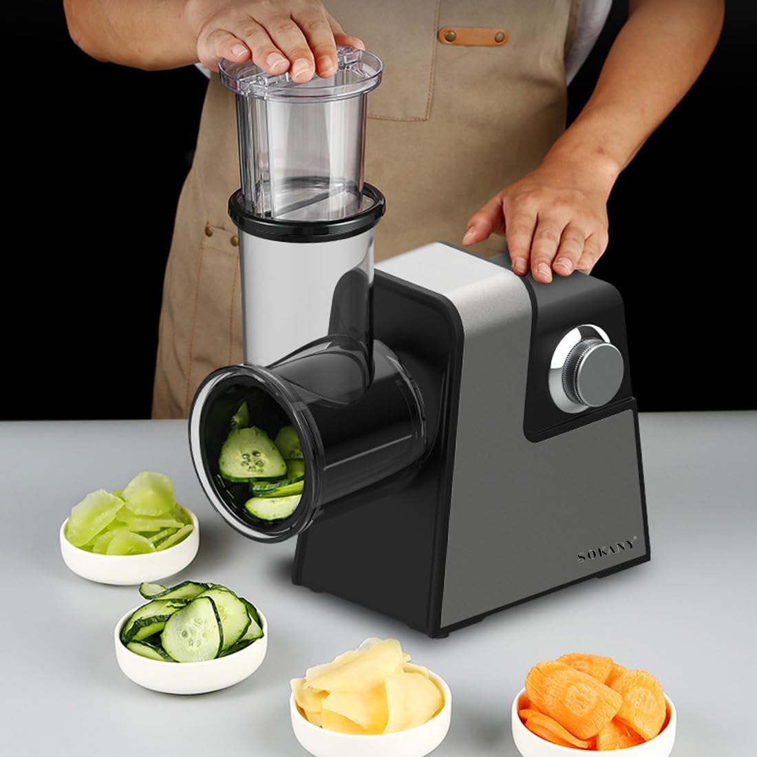 Sokany Affettatrice Verdure Elettrica 1000W - immagine 4