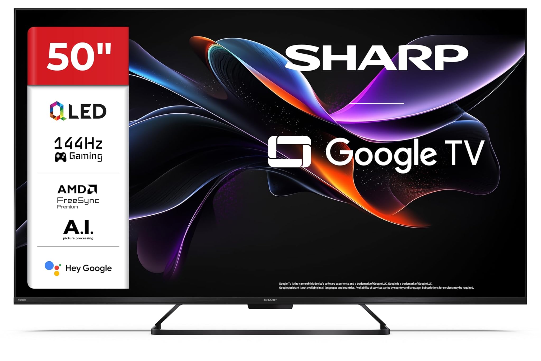 Sharp 50HR7365E - GOOGLE TV 50" UHD QLED, Nero