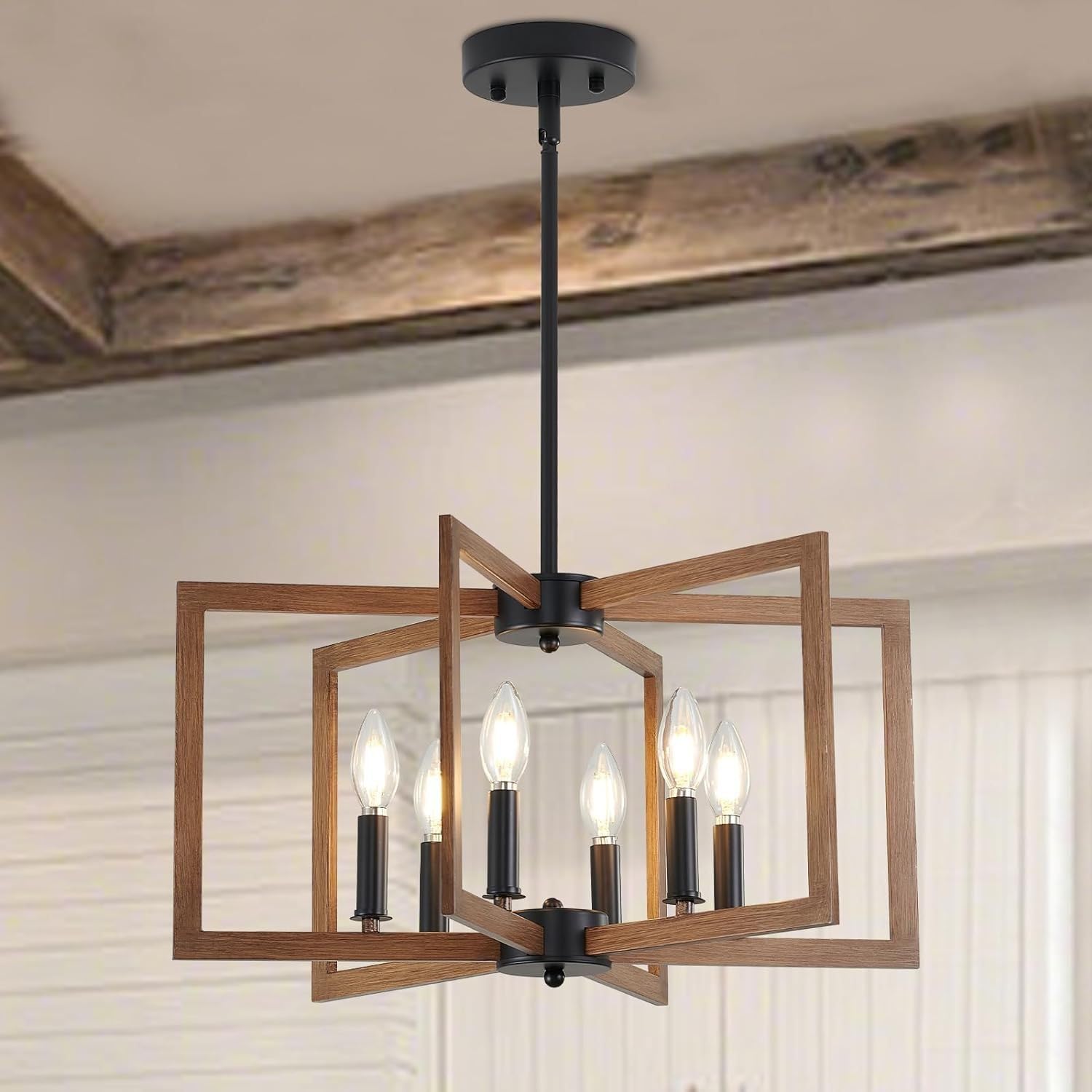 Industrial Lampadario Farmhouse E14 8 Luci