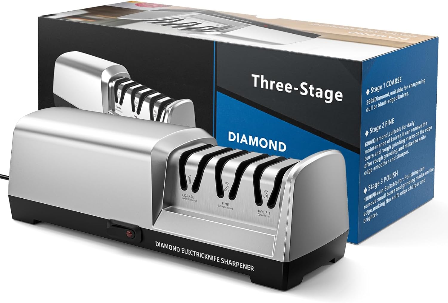 Musyvocay Affilacoltelli Elettrico Professionale a 3 Livelli