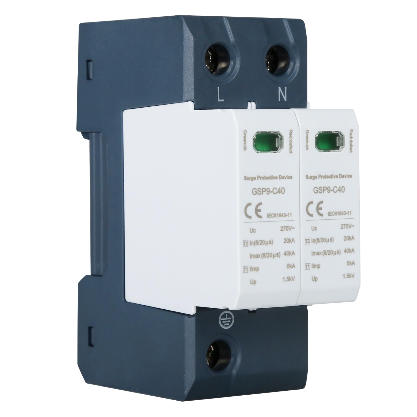 DEWIN Scaricatore di Sovratensione 2P 40KA AC 275V