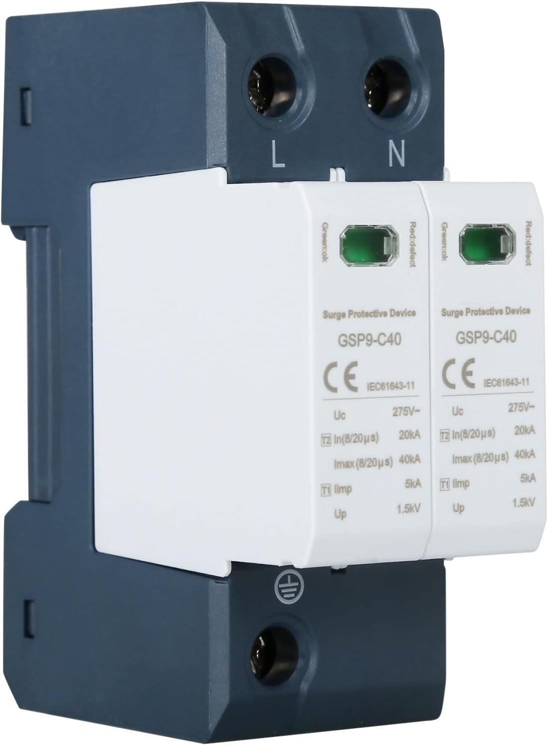 DEWIN Scaricatore di Sovratensione 2P 40KA AC 275V - immagine 1