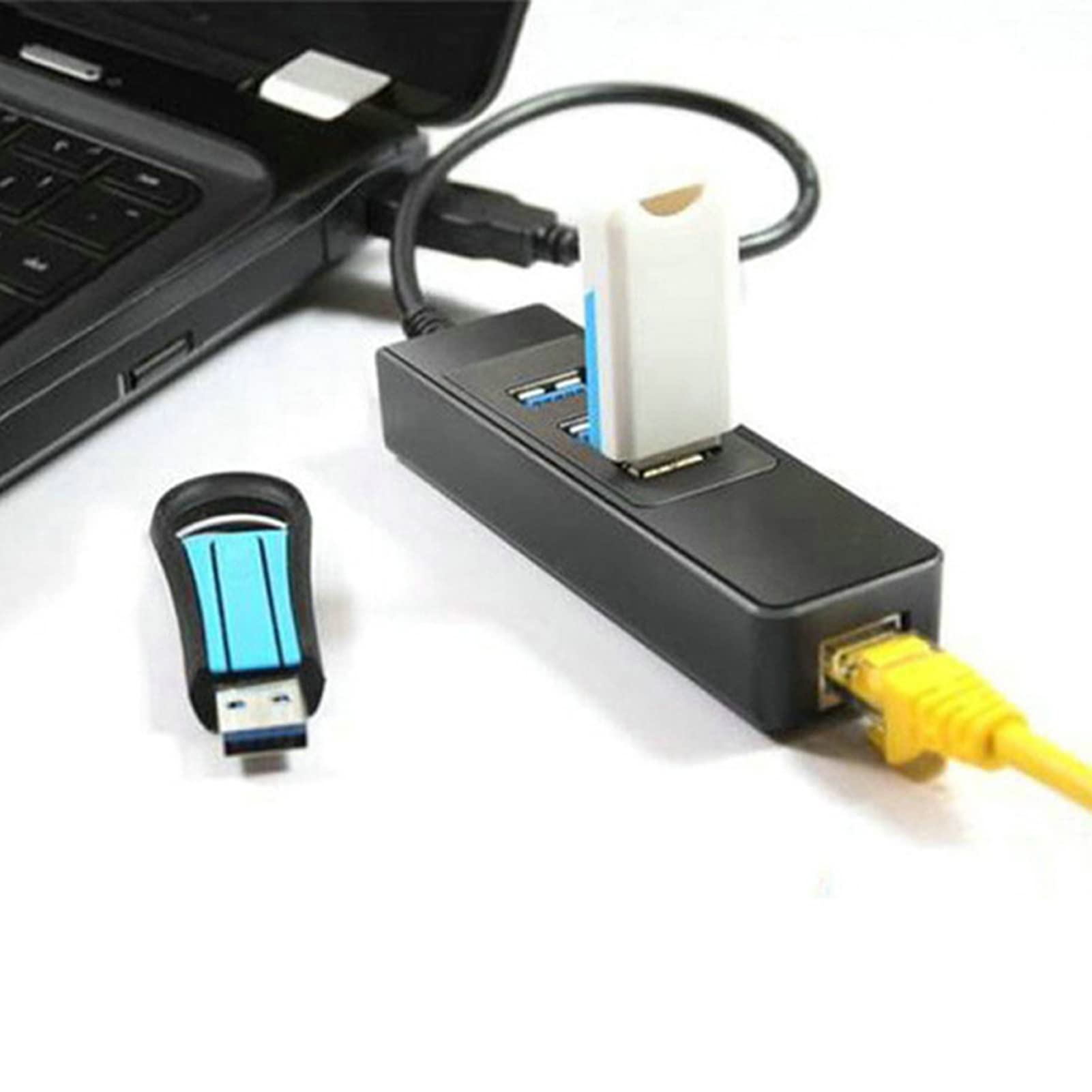 Kimiss Adattatore Ethernet USB 3 Porte Hub