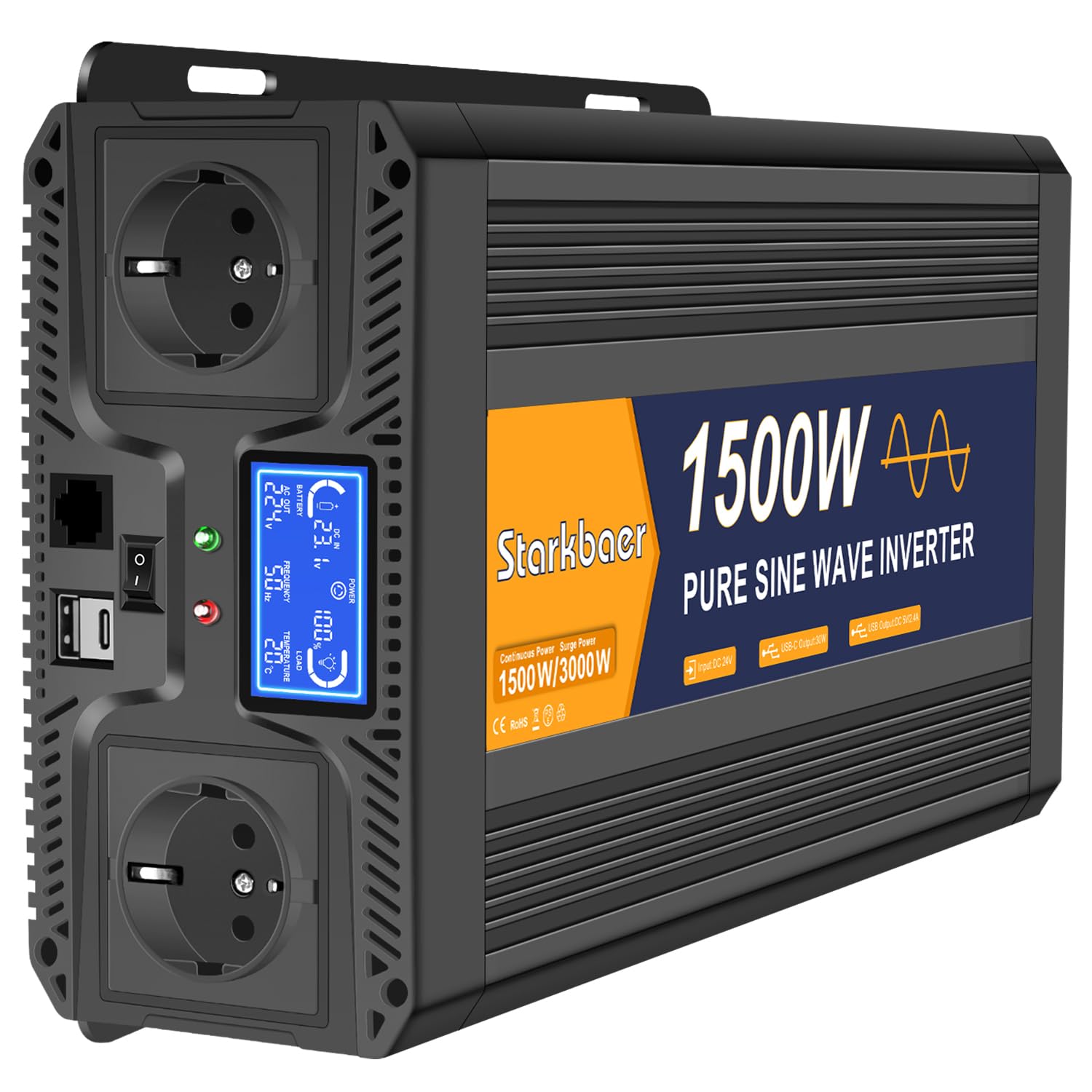 Inverter Onda Sinusoidale Pura 1500W DC 24V in AC 220V
