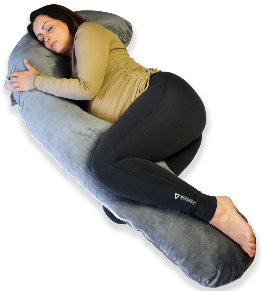 Ella Cuscino Gravidanza a J 155x80 cm, Grigio
