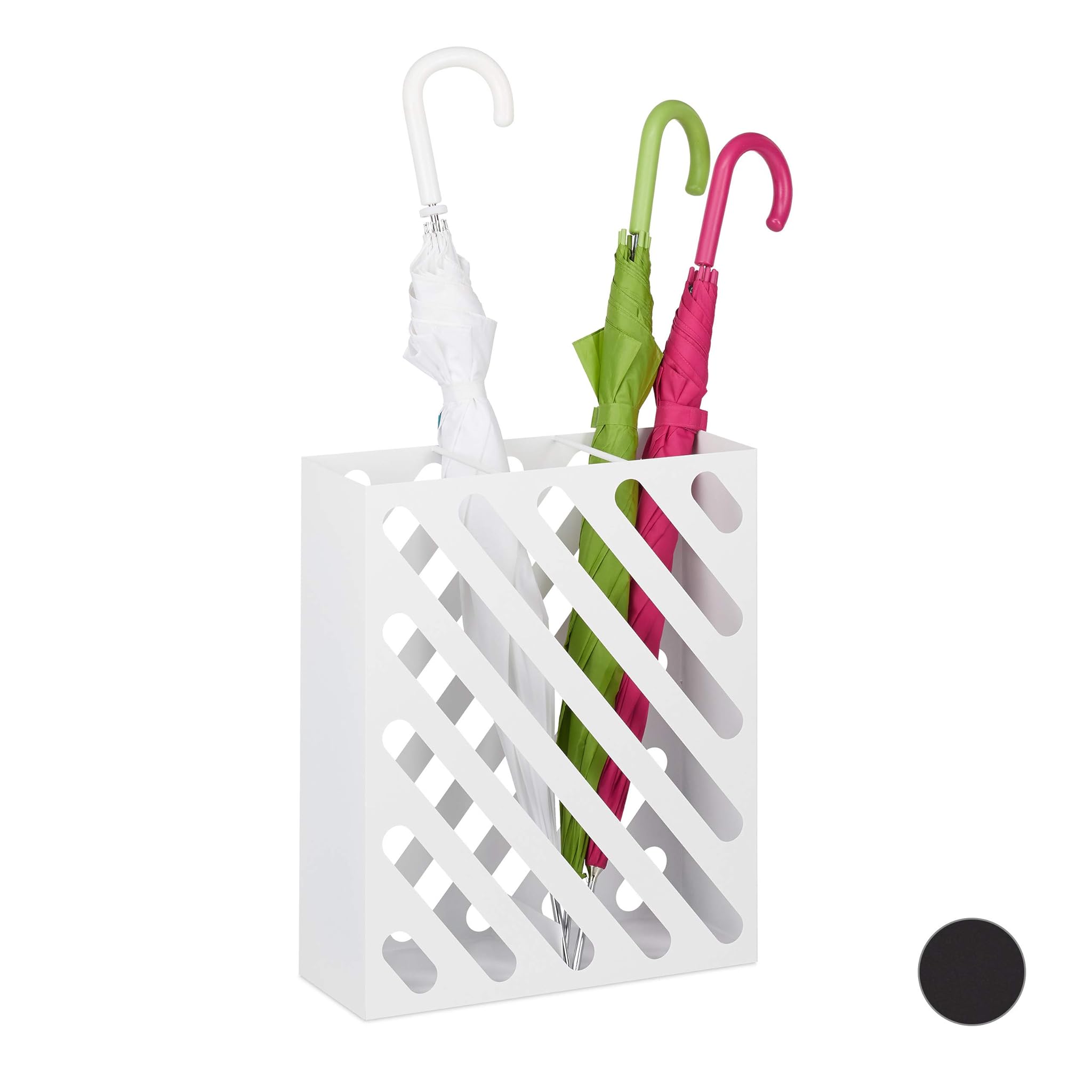 Relaxdays Portaombrelli XL Rettangolare, Bianco