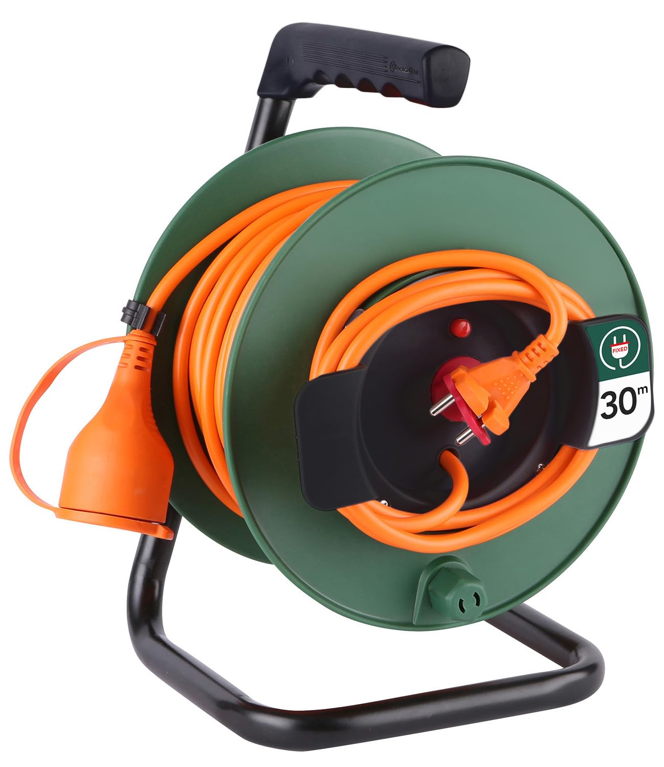 Electraline 20866138G - Avvolgicavo da giardino, 30 m, colore: verde