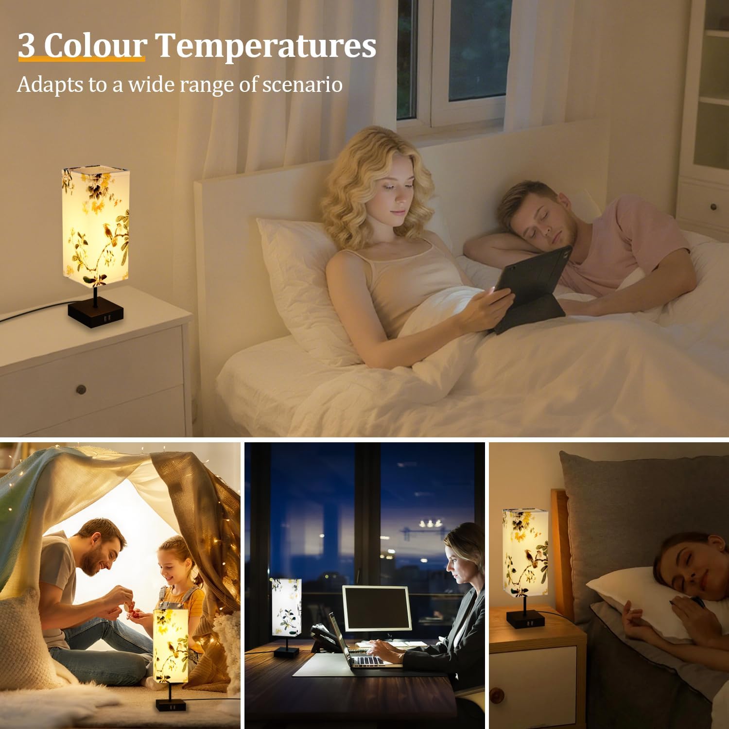 2 Pezzi Lampada da Comodino Touch Dimmerabile - immagine 4