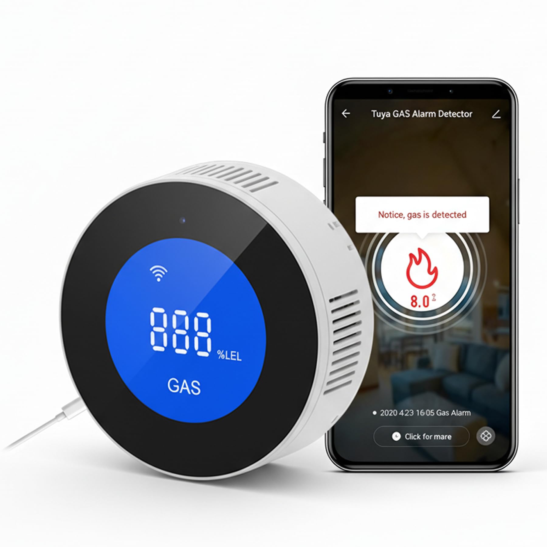 Rilevatore di Gas WiFi con Display LCD
