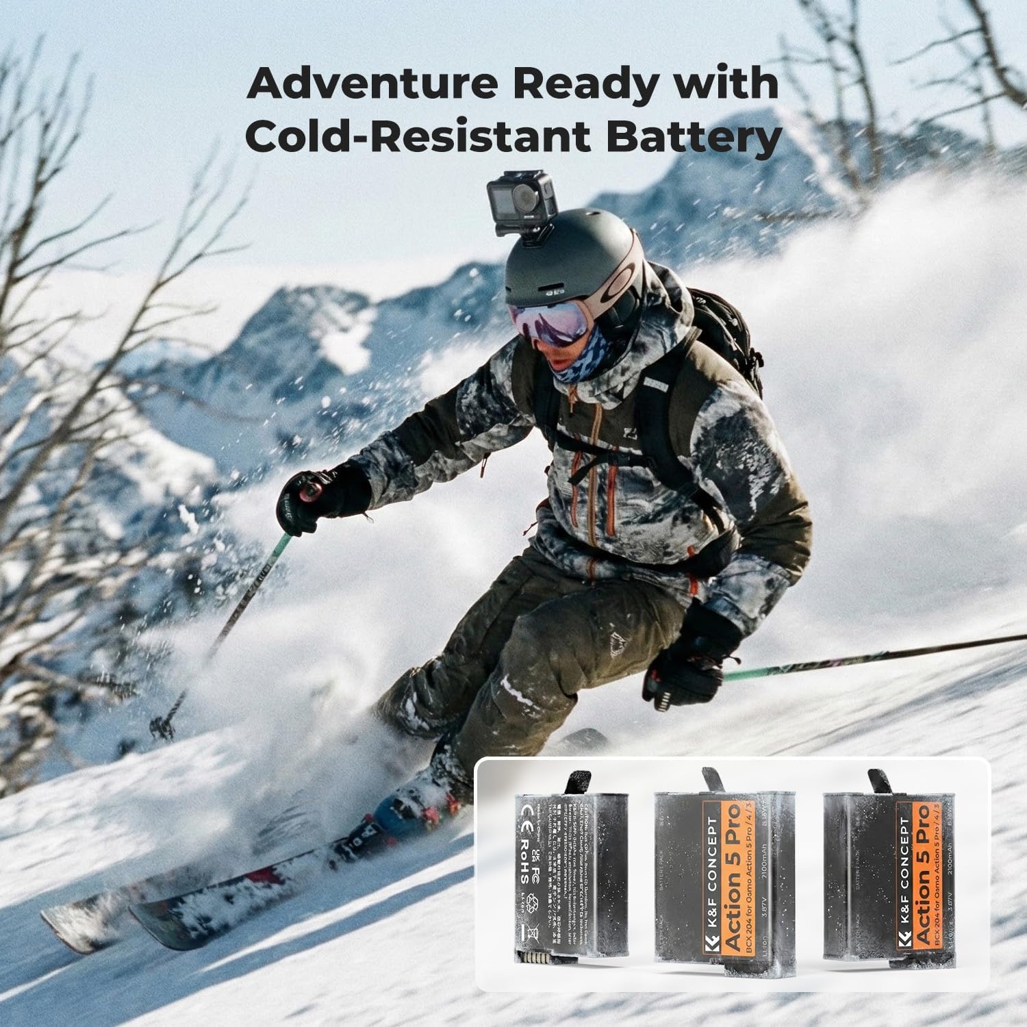 K&f Concept OSMO 360 - 3 Batterie e Caricabatterie - immagine 3