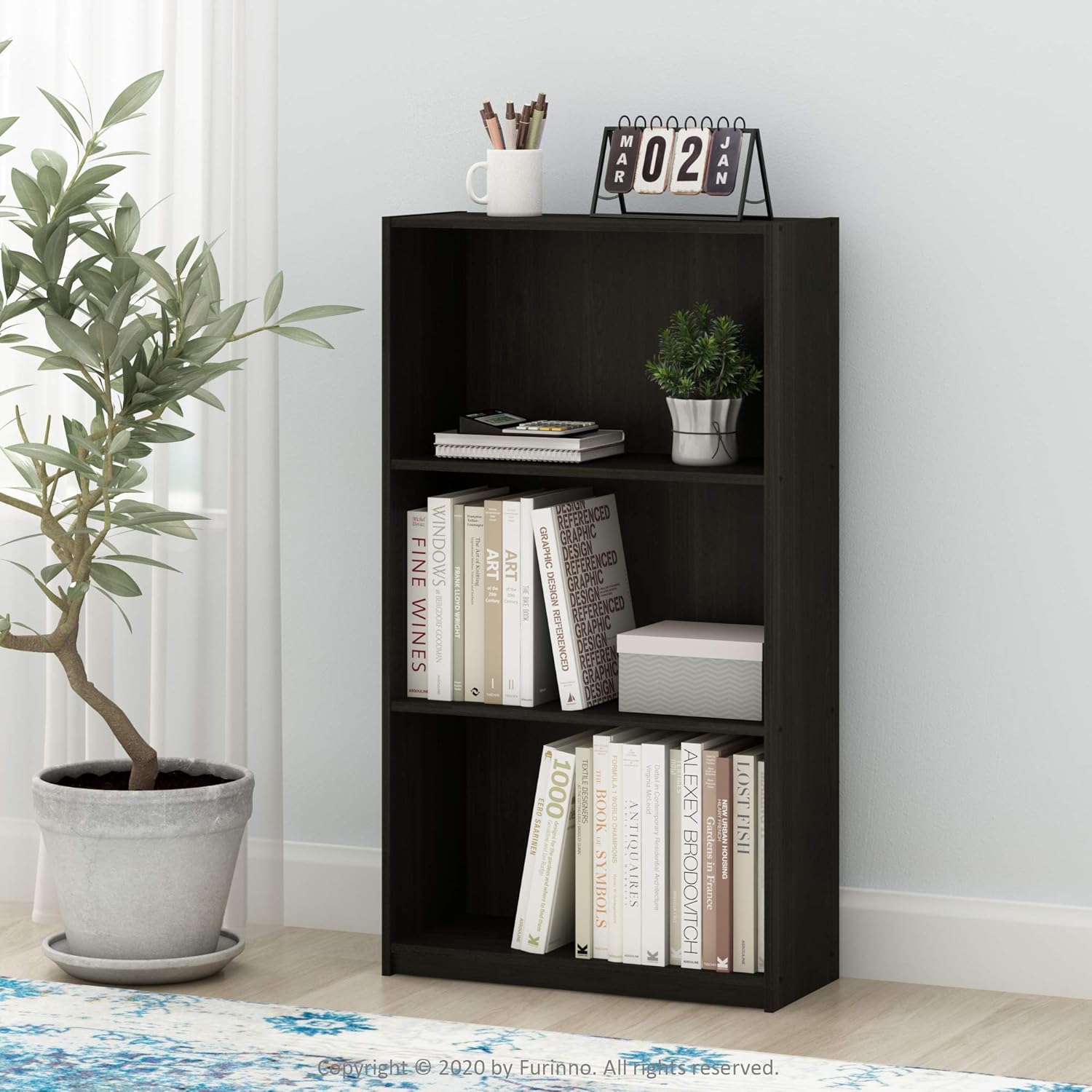 Furinno Basic Librerie, Espresso, 3 - immagine 2