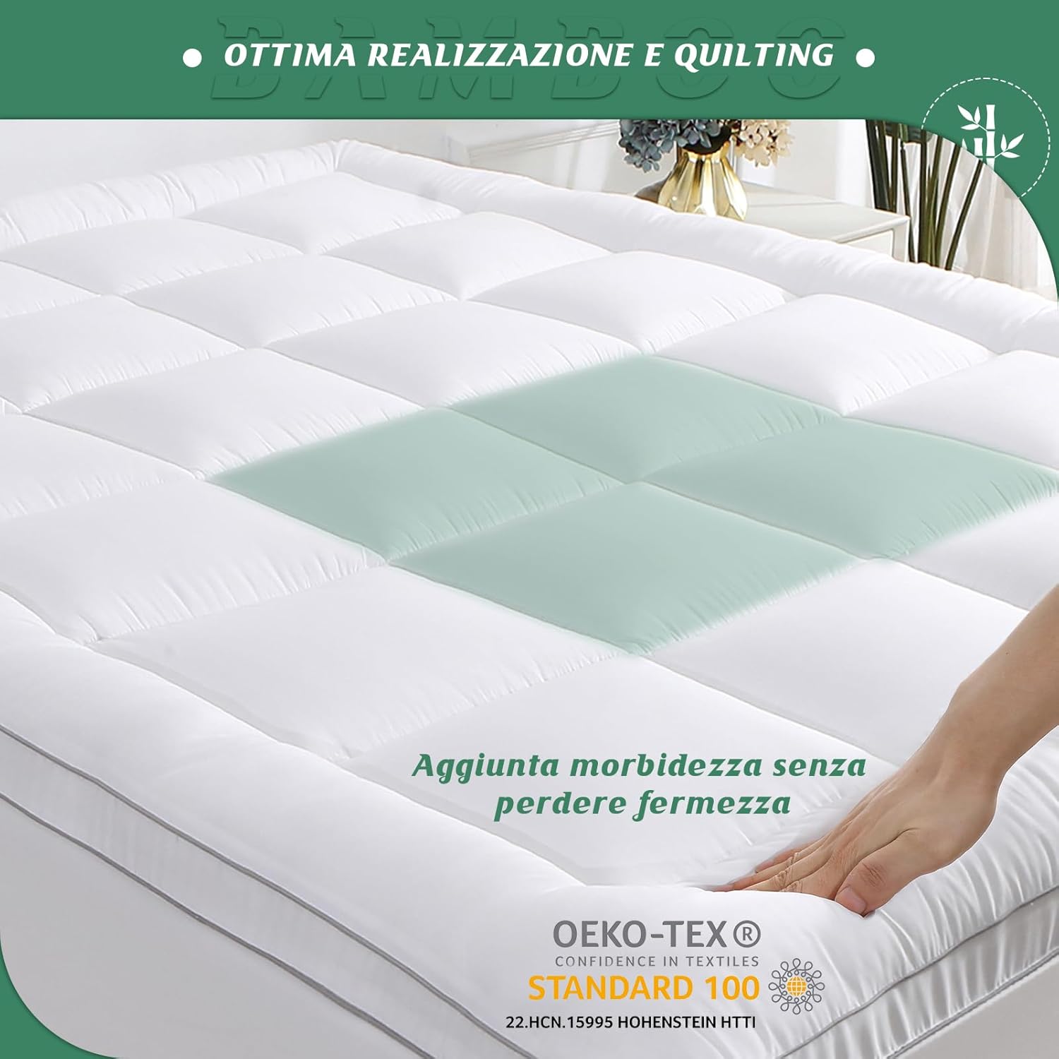 Grt Topper Matrimoniale 160x190cm in Bambù - immagine 4