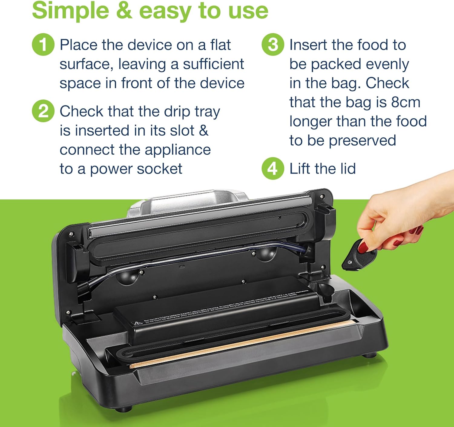 Laica VT3119 Macchina Sottovuoto per Cibi Secchi e Umidi - immagine 4