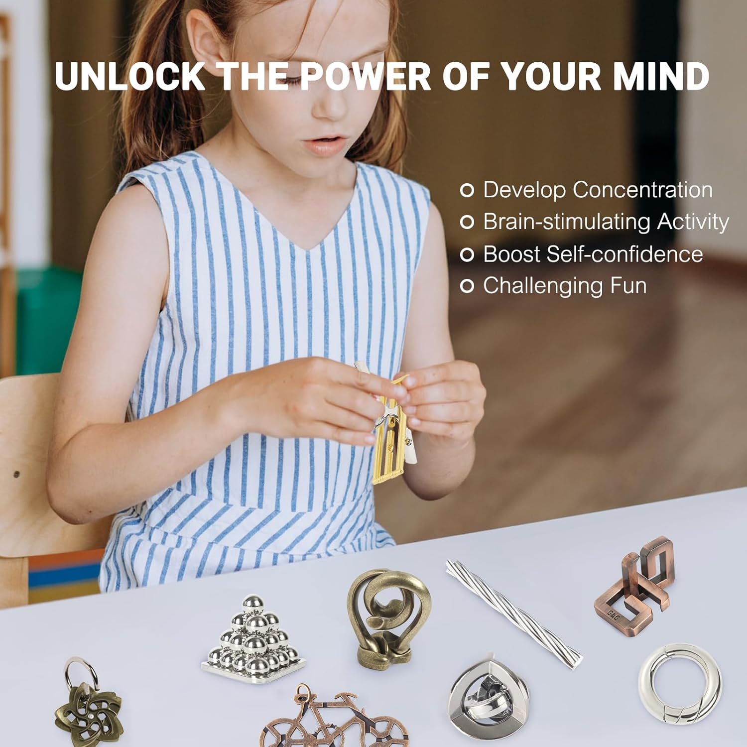 Joyeee 15 Pezzi Rompicapo Puzzle in Filo Metallico - immagine 4