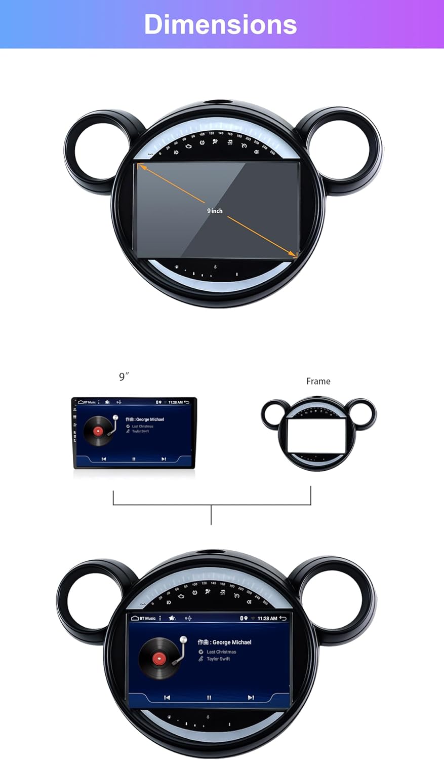 Autoradio Android 14 per BMW Mini Cooper R60 2010-2016 - immagine 2