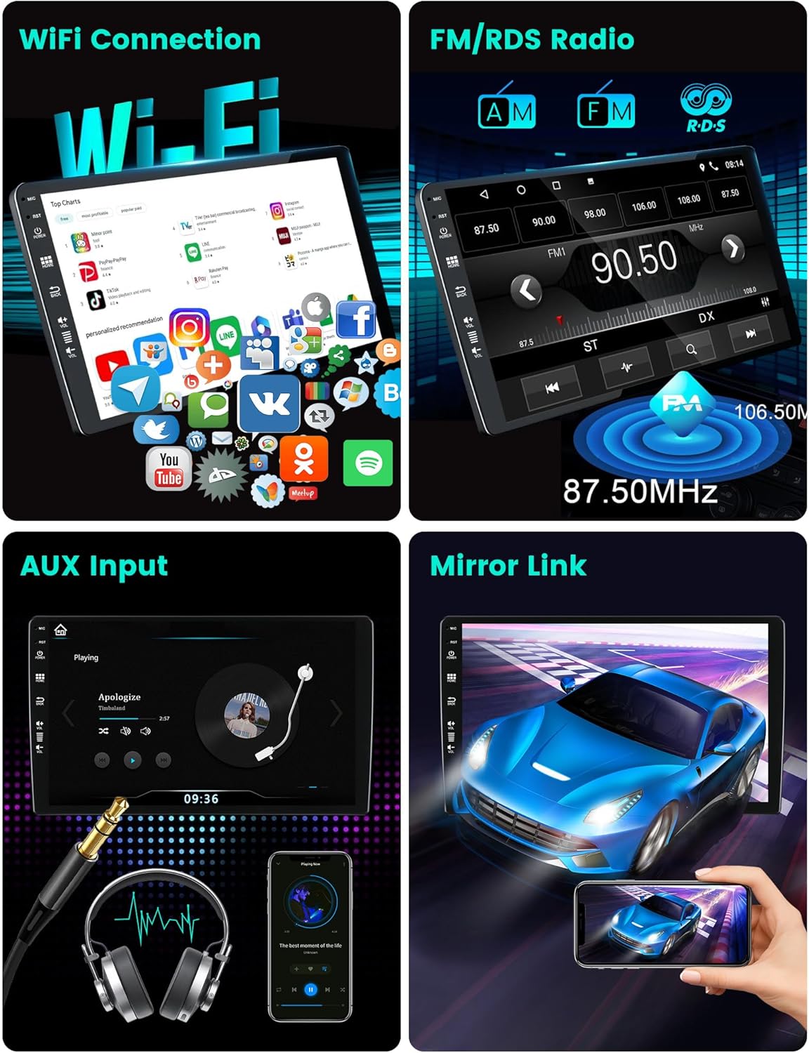 Autoradio Android 14 per BMW Mini Cooper R60 2010-2016 - immagine 6