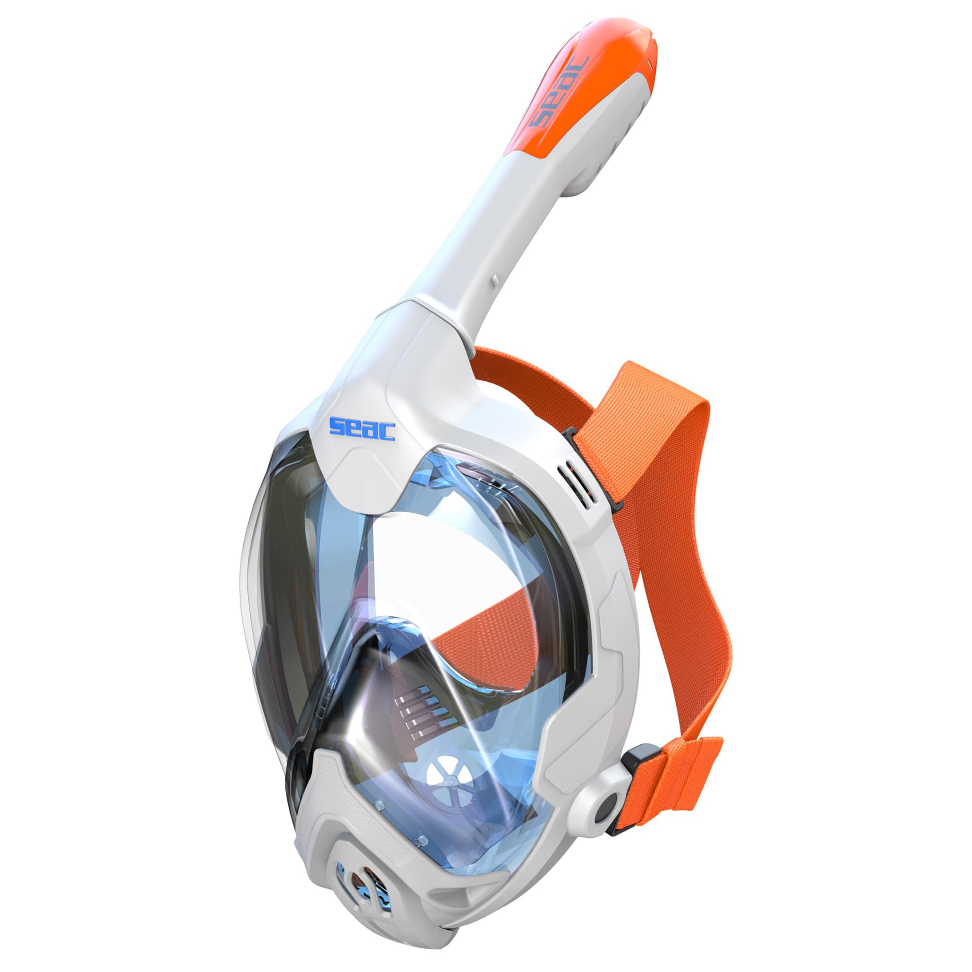 Seac Magica, Maschera Snorkeling Full Face Integrale Anti Appannamento con Morbido Facciale in 4 Taglie, Valvola di Spurgo e Snorkel Dry Top