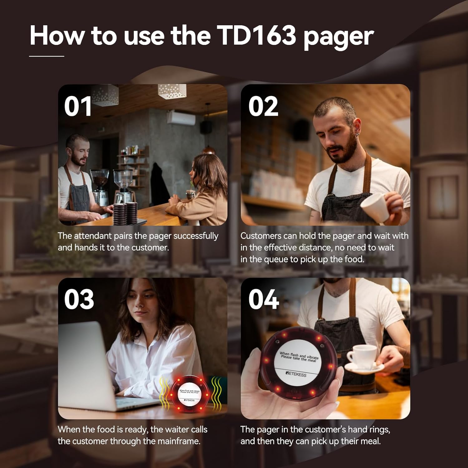 Retekess TD163 - Cercapersone Ristorante 500M - immagine 2