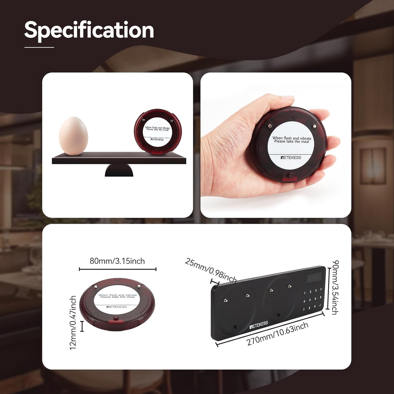 Retekess TD163 - Cercapersone Ristorante 500M - immagine 8