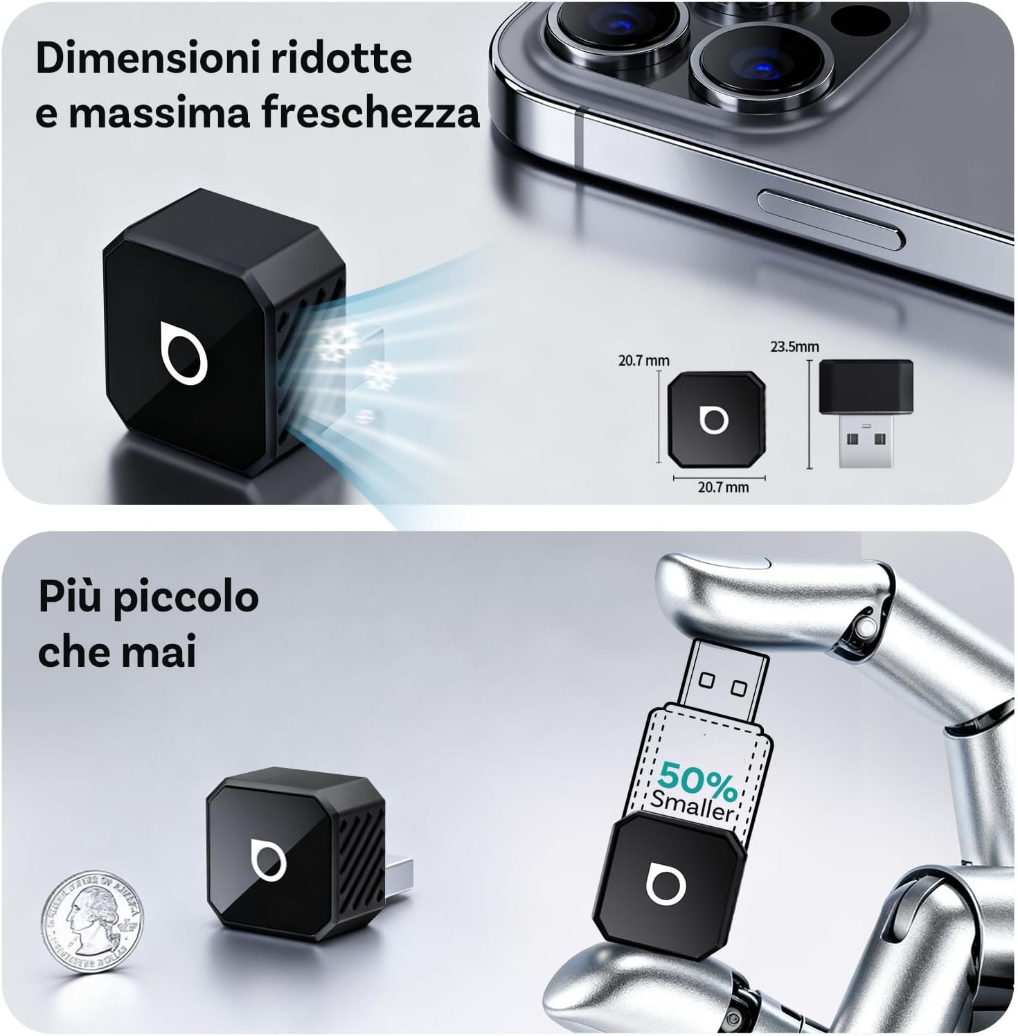 Ottocast Mini Pot 2025 - Adattatore Wireless CarPlay/Android Auto - immagine 3