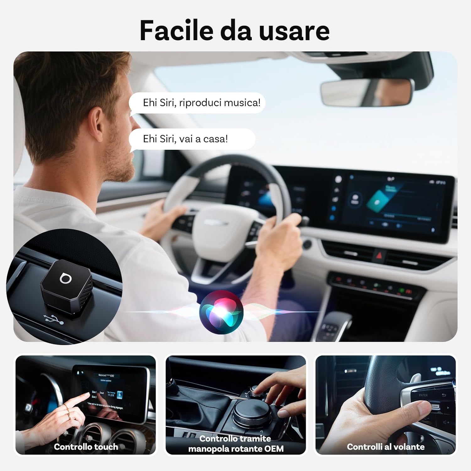 Ottocast Mini Pot 2025 - Adattatore Wireless CarPlay/Android Auto - immagine 4