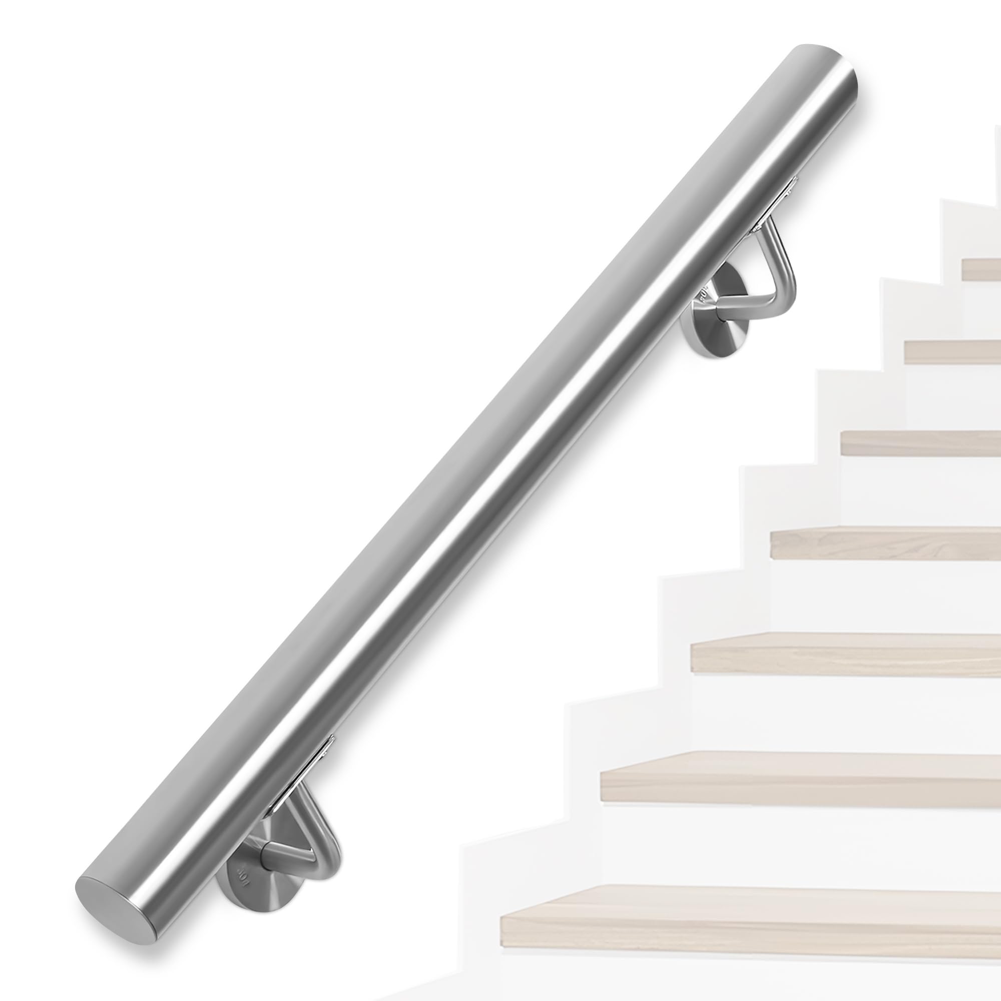 Corrimano in Acciaio Inox per Scale 100 cm, Ø 42 mm