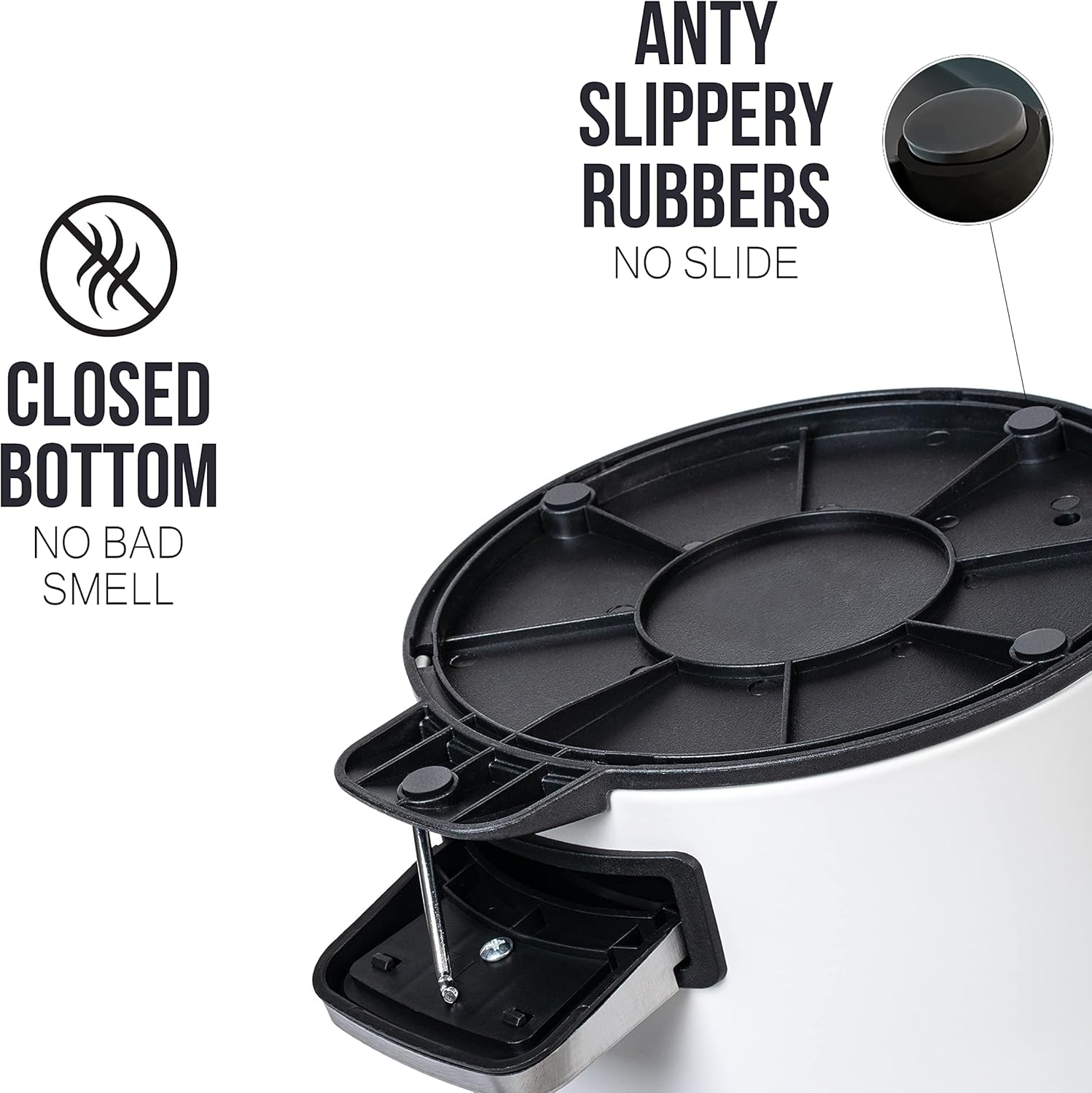 Kazai.® Cestino da Bagno di Design 3 Litri, Bianco - immagine 4