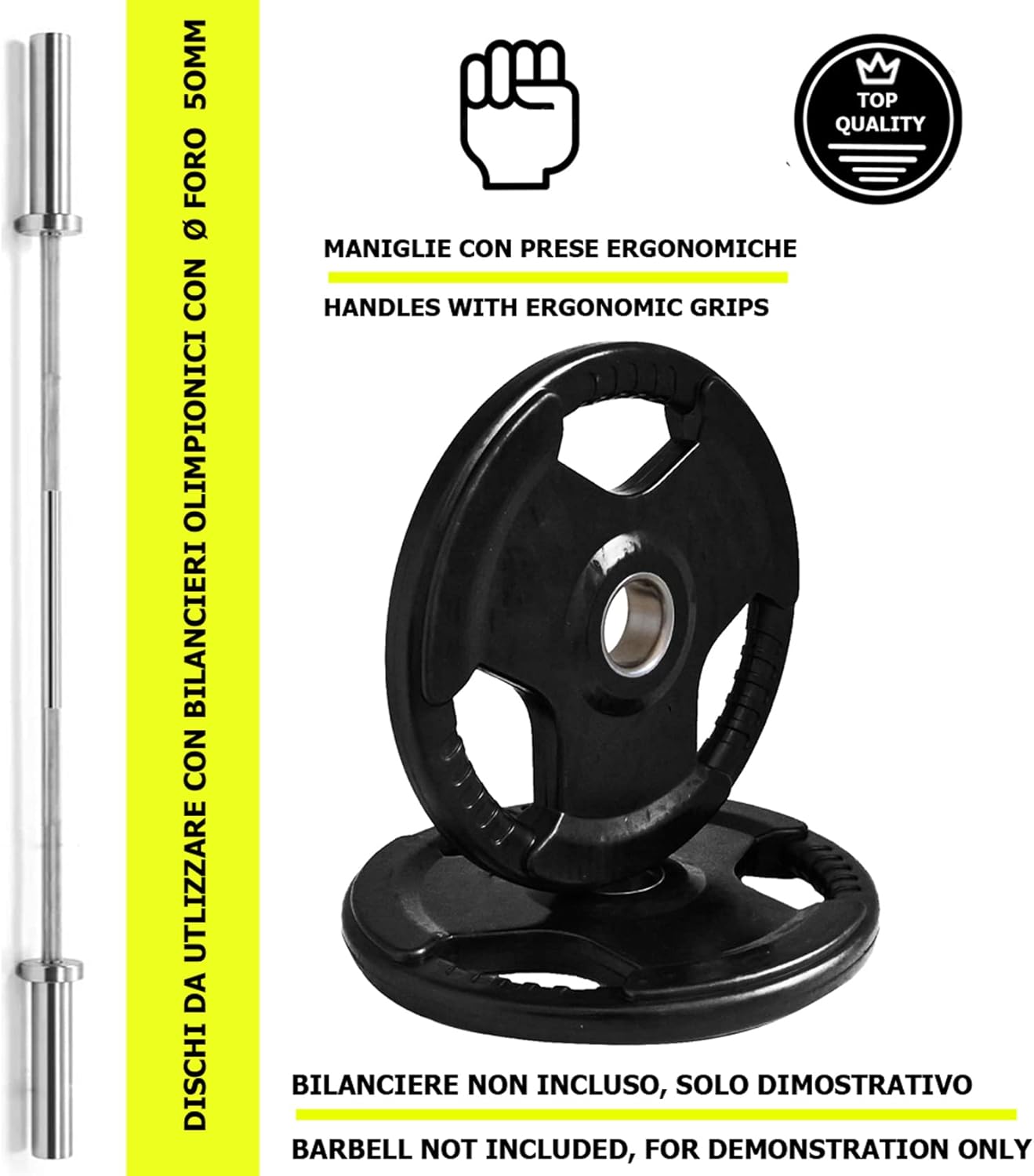 Dischi Ghisa Gommati Olimpionici Foro Ø50 mm - immagine 4