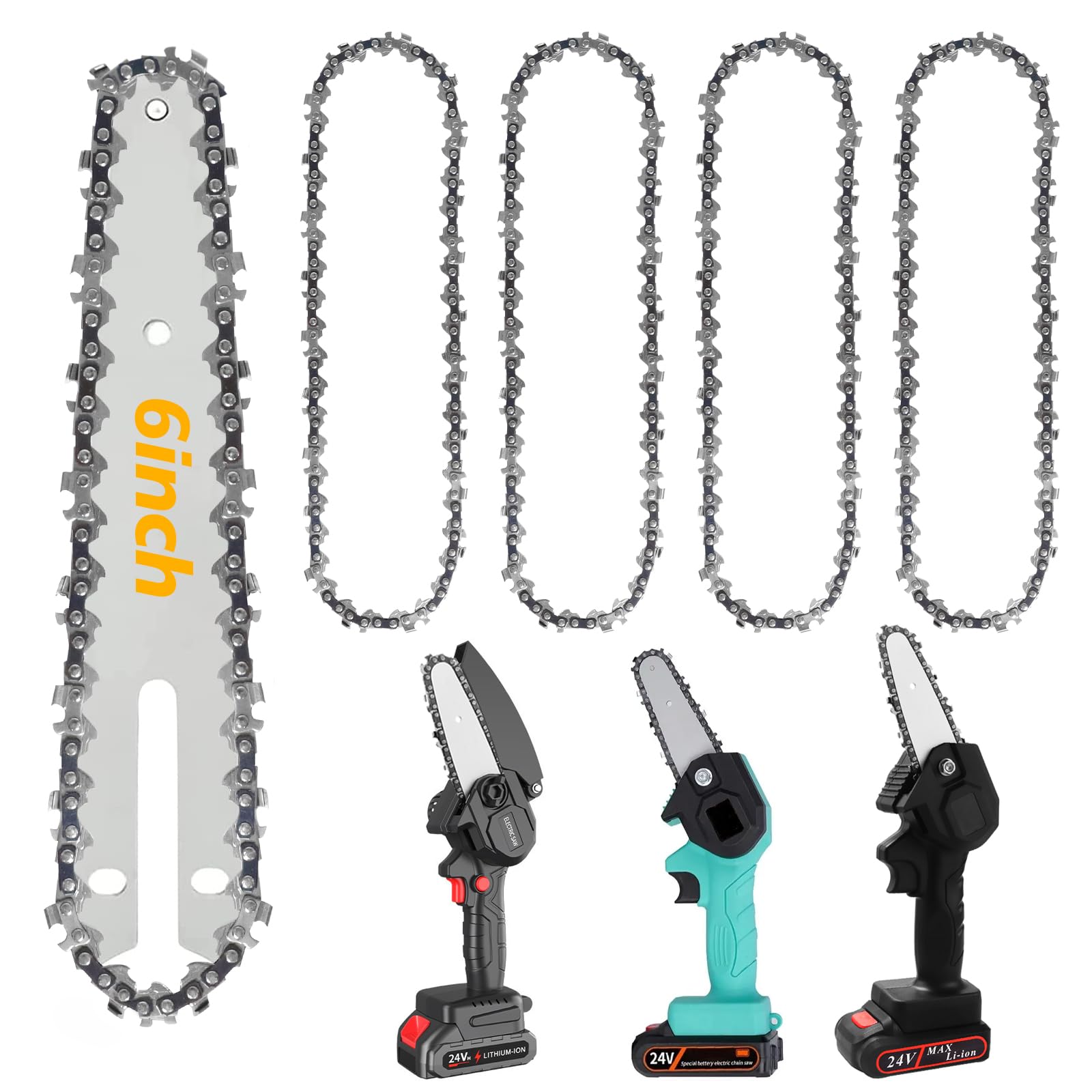 Catene Motosega 3/8" 1,3mm 37 Maglie Guida (4 Pezzi)