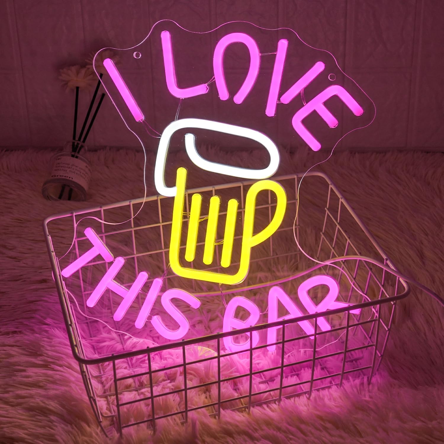 LMSIGNLY I Love This Bar Neon Targa per decorazione da parete - immagine 3