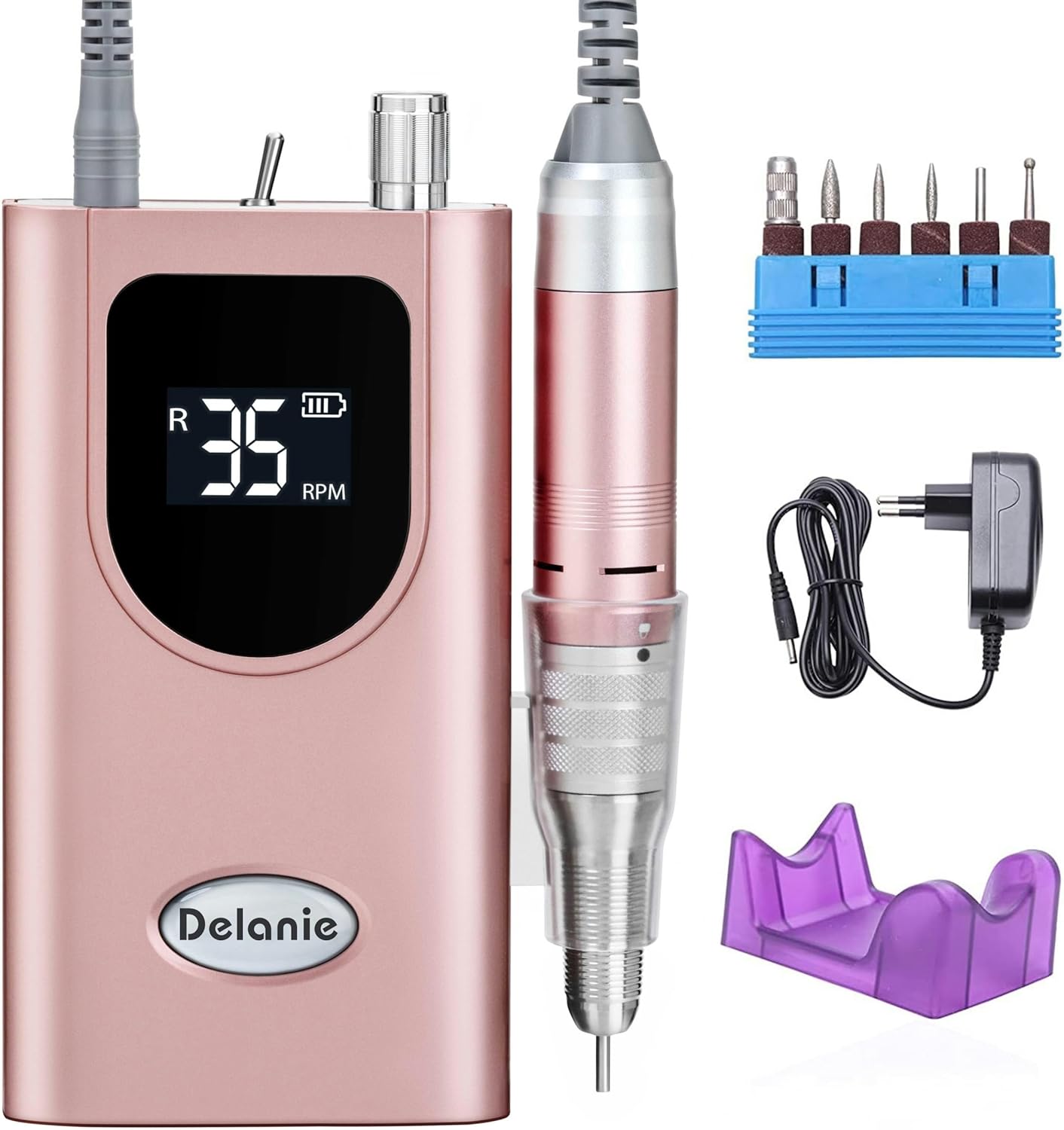 Delanie Fresa per Unghie Professionale 35000 Giri, Rosa - immagine 1