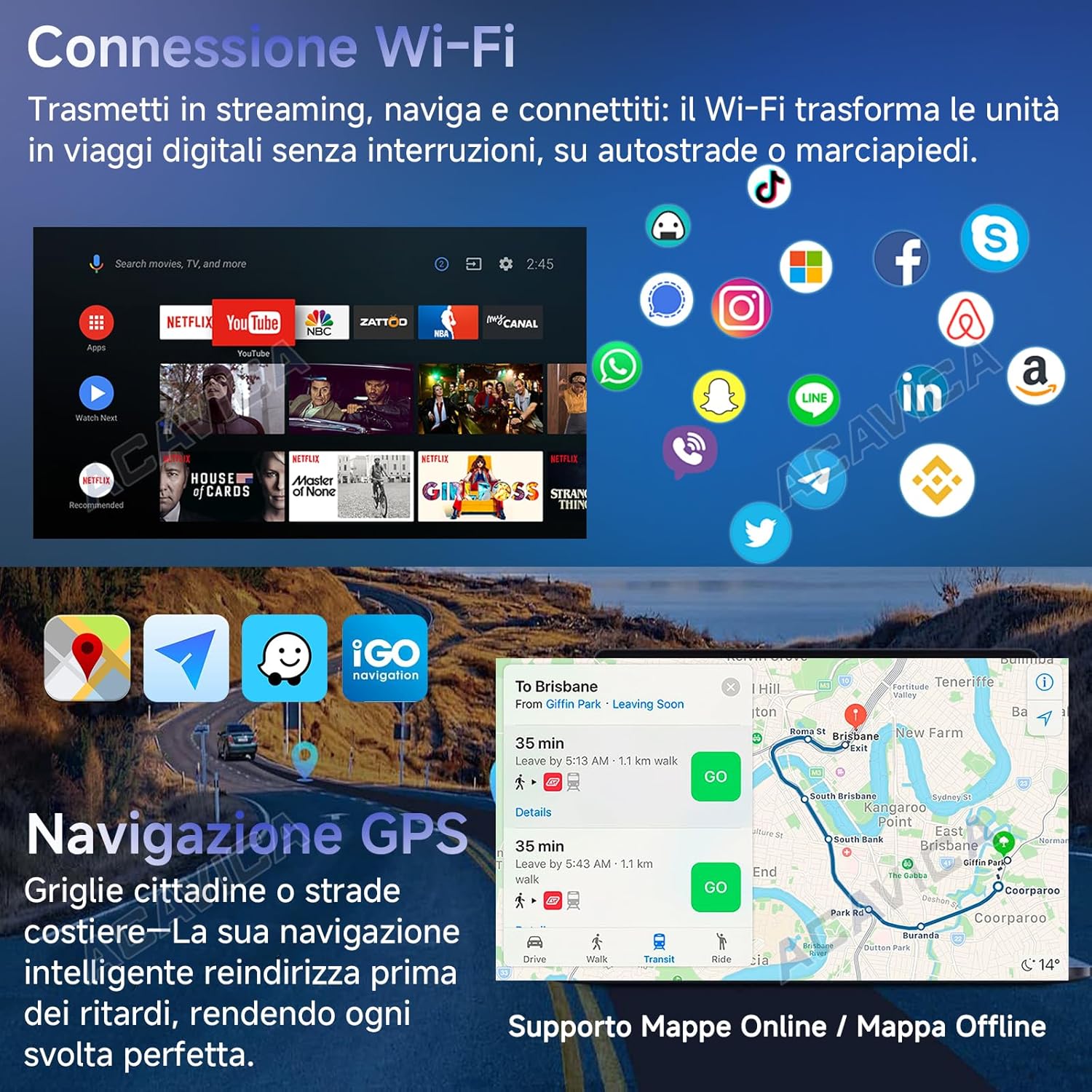 Autoradio Android 14 2 DIN per Golf 5 6 Polo - immagine 5