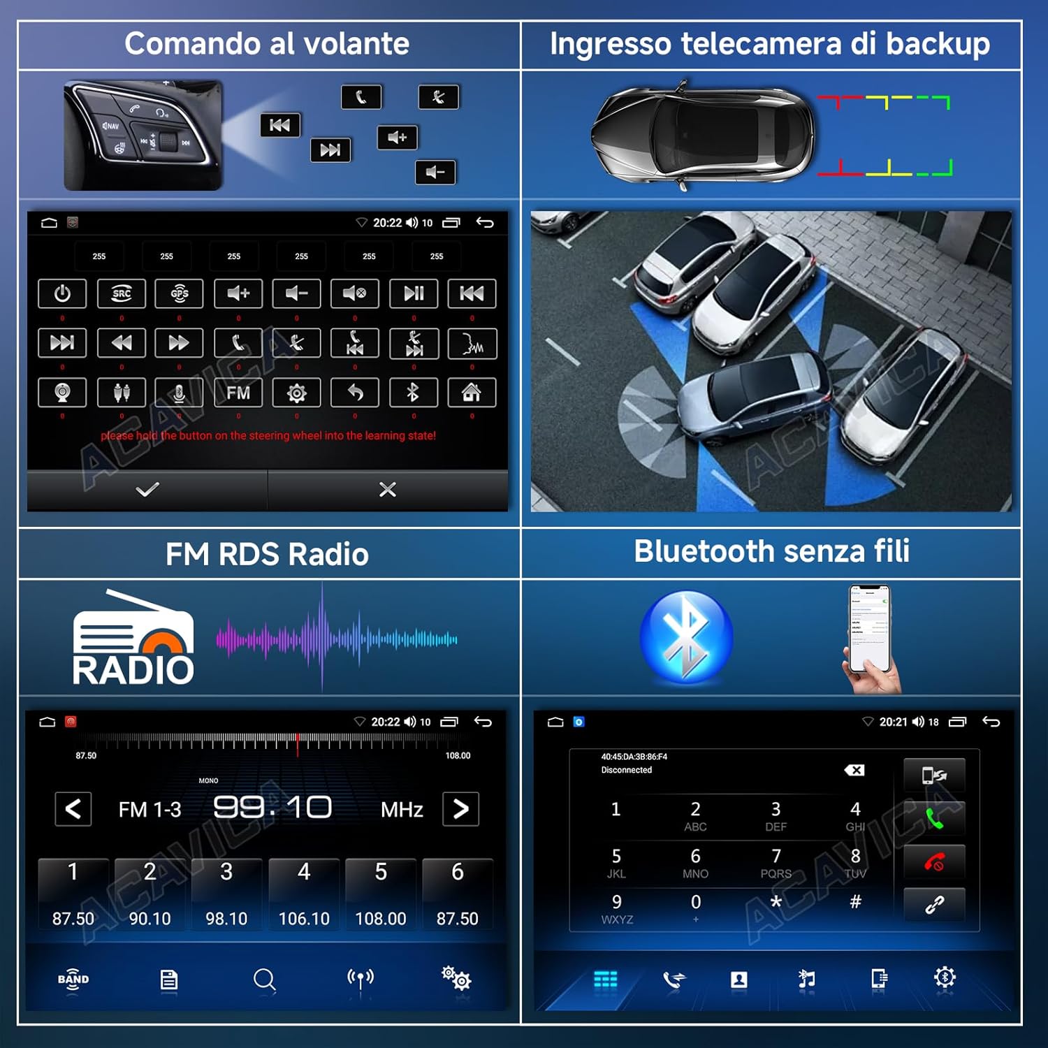 Autoradio Android 14 2 DIN per Golf 5 6 Polo - immagine 6