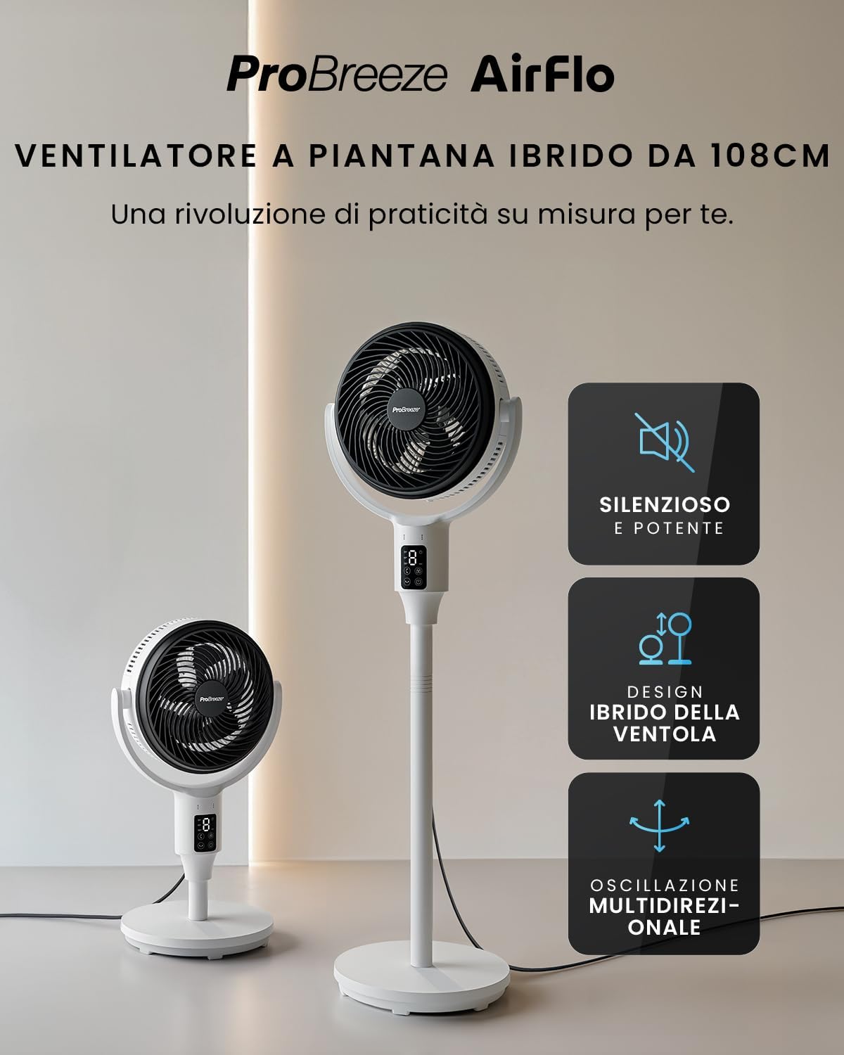 Pro Breeze AirFlo Ventilatore a Piantana Pieghevole 29dB - immagine 2