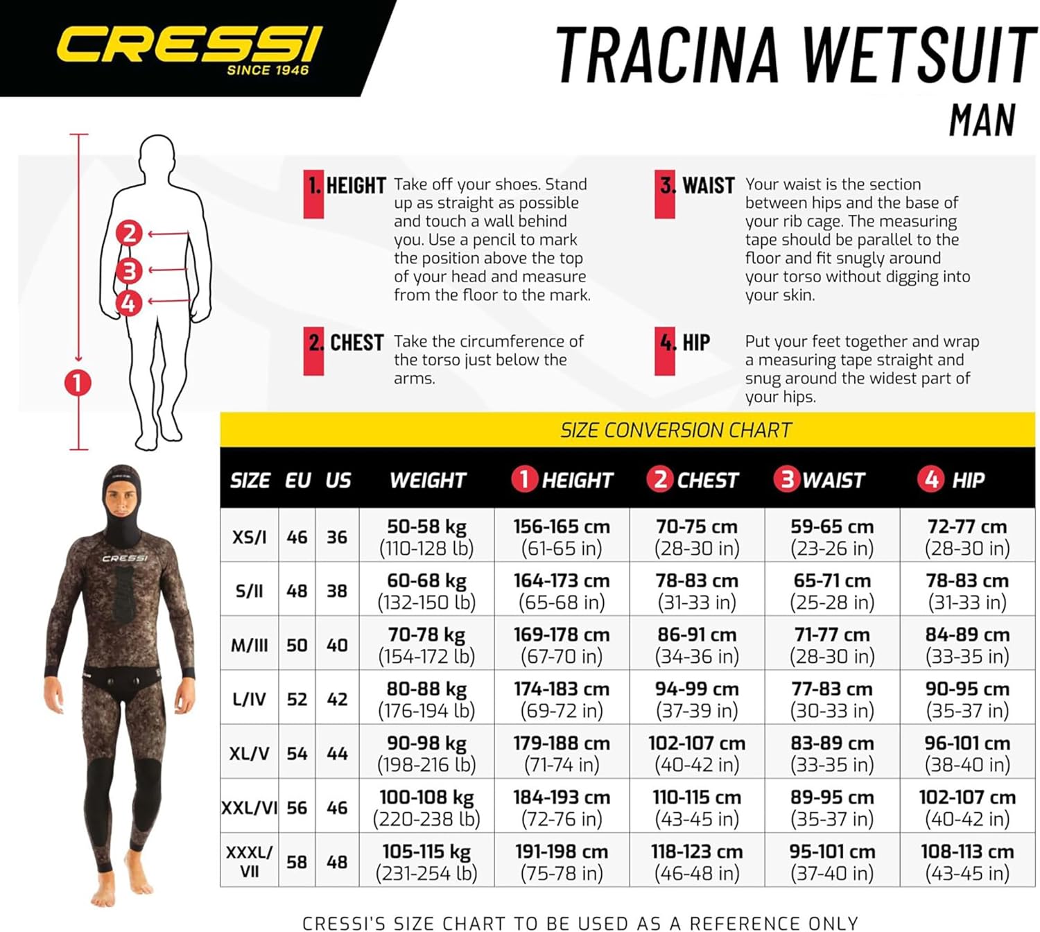 Cressi Tracina Wetsuit Muta Pesca Uomo - immagine 4