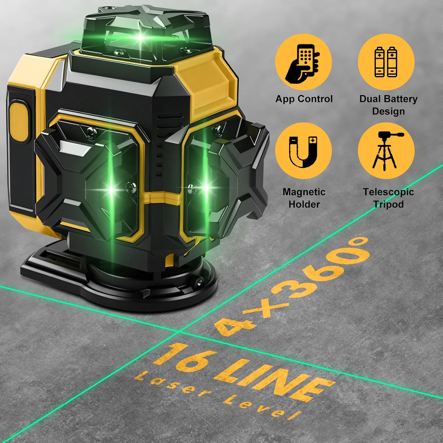 Livella Laser Autolivellante 4D 16 Linee Verde - immagine 4