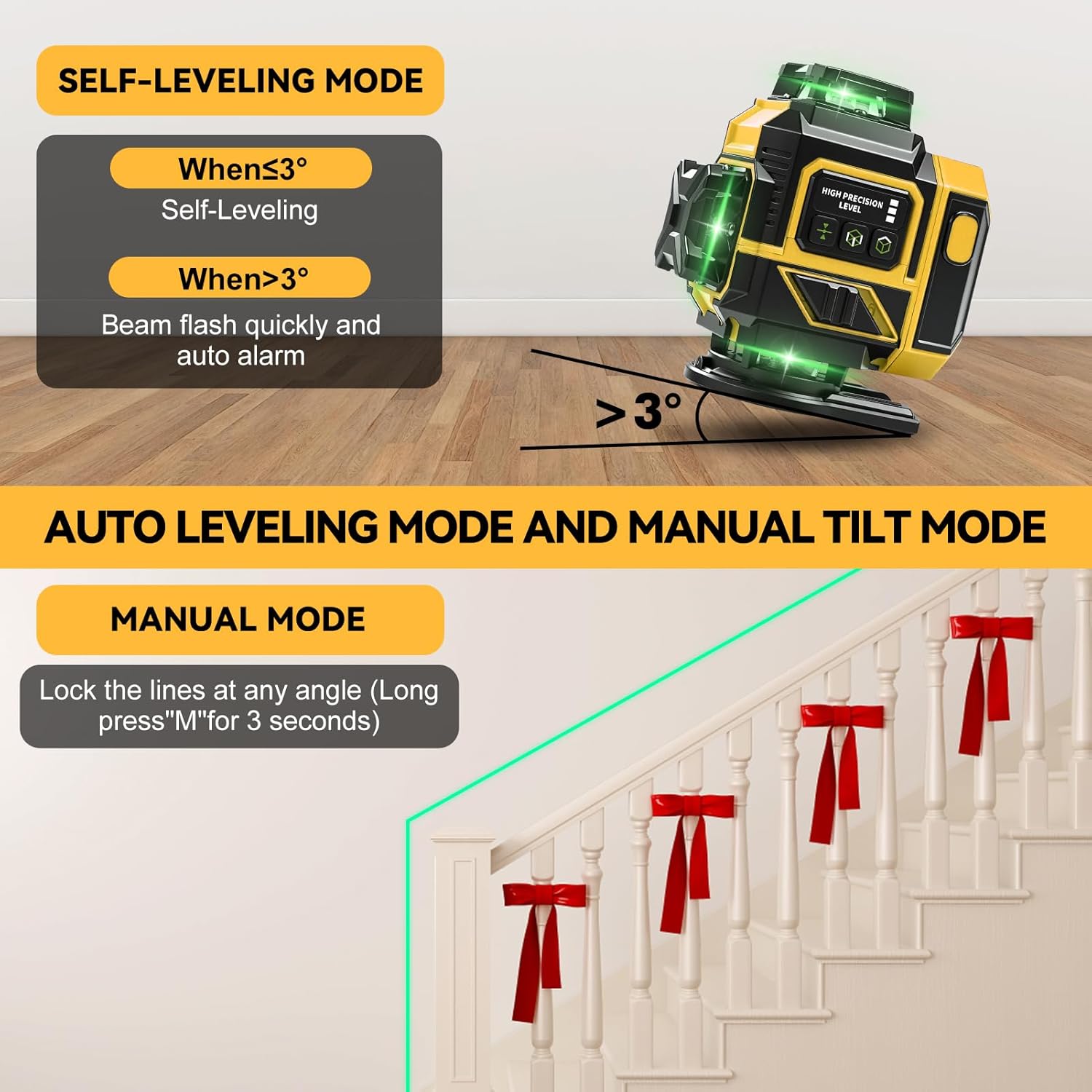 Livella Laser Autolivellante 4D 16 Linee Verde - immagine 5