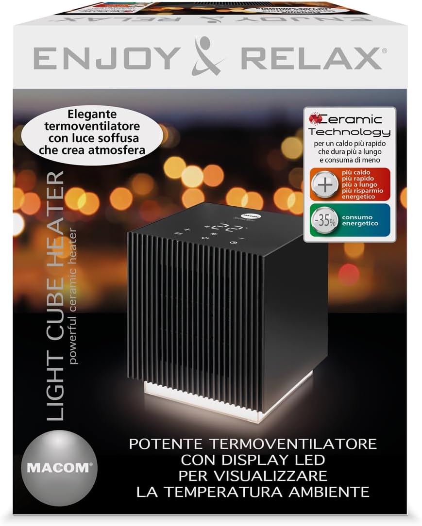 MACOM 931 Enjoy & Relax Light Cube Heater Termoventilatore Ceramico - immagine 1