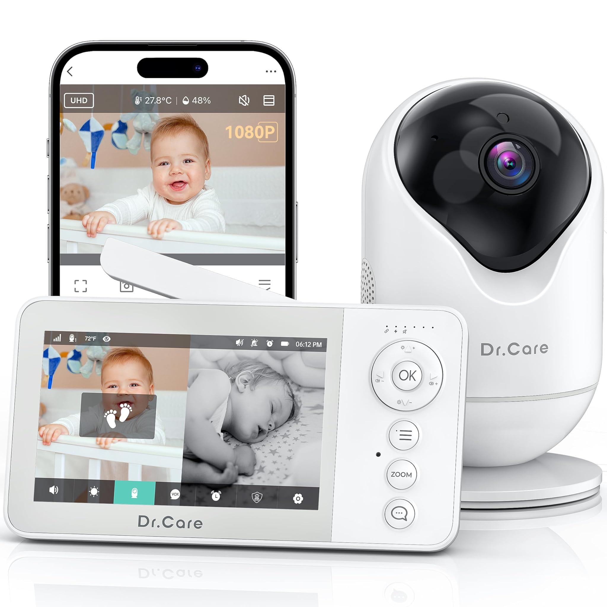 Dr.care Baby Monitor Video Smart WiFi con App Mobile