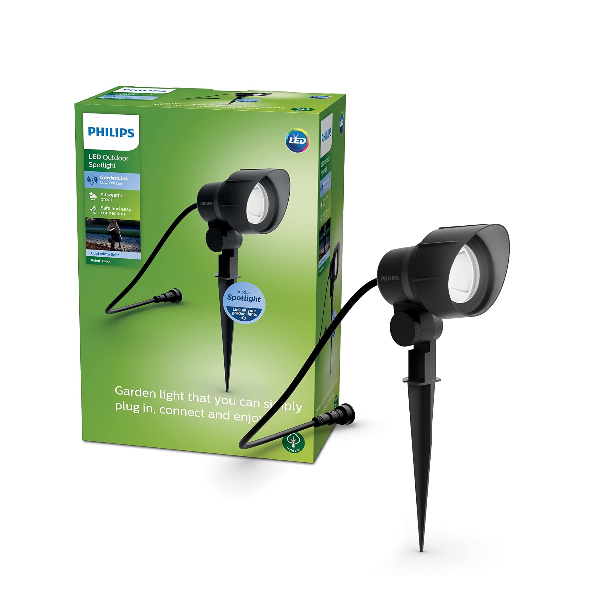 Philips LED GardenLink Faretto LED da Esterni, Luce Bianca Fredda, IP44, 6W