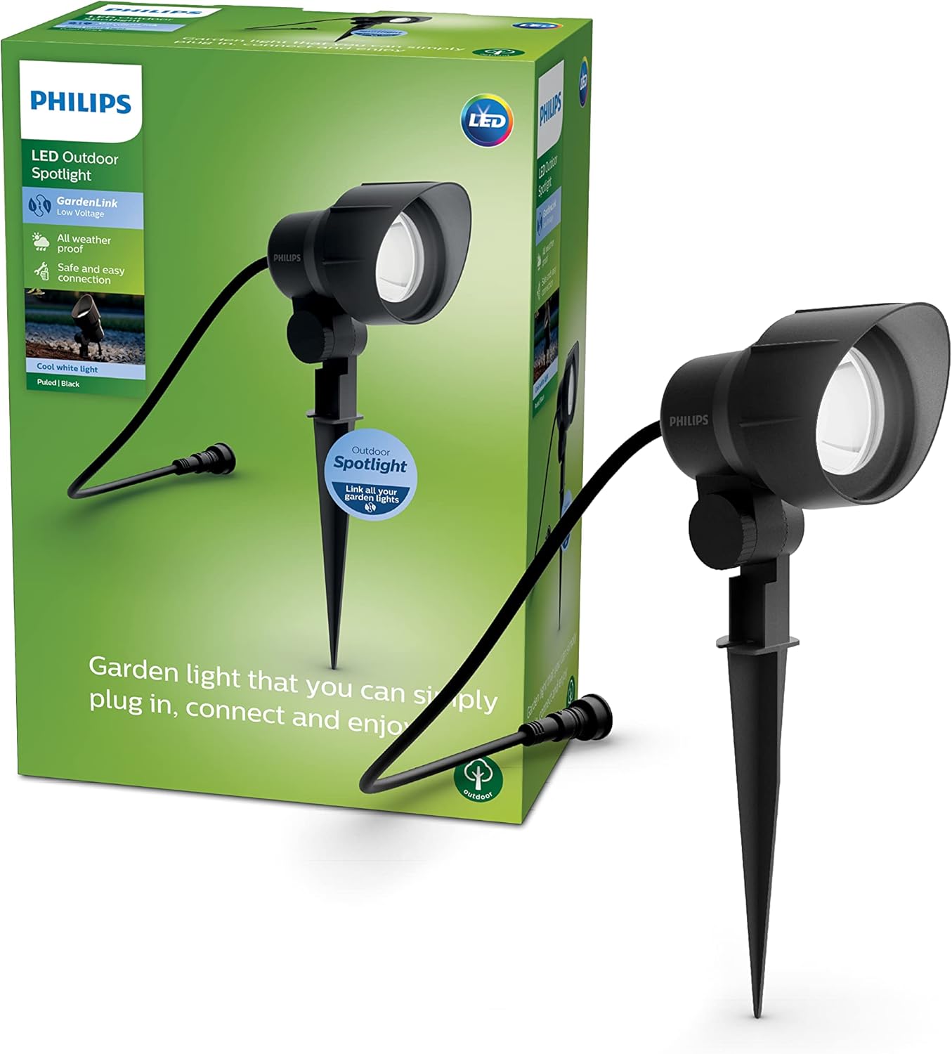 Philips LED GardenLink Faretto LED da Esterni, Luce Bianca Fredda, IP44, 6W - immagine 1